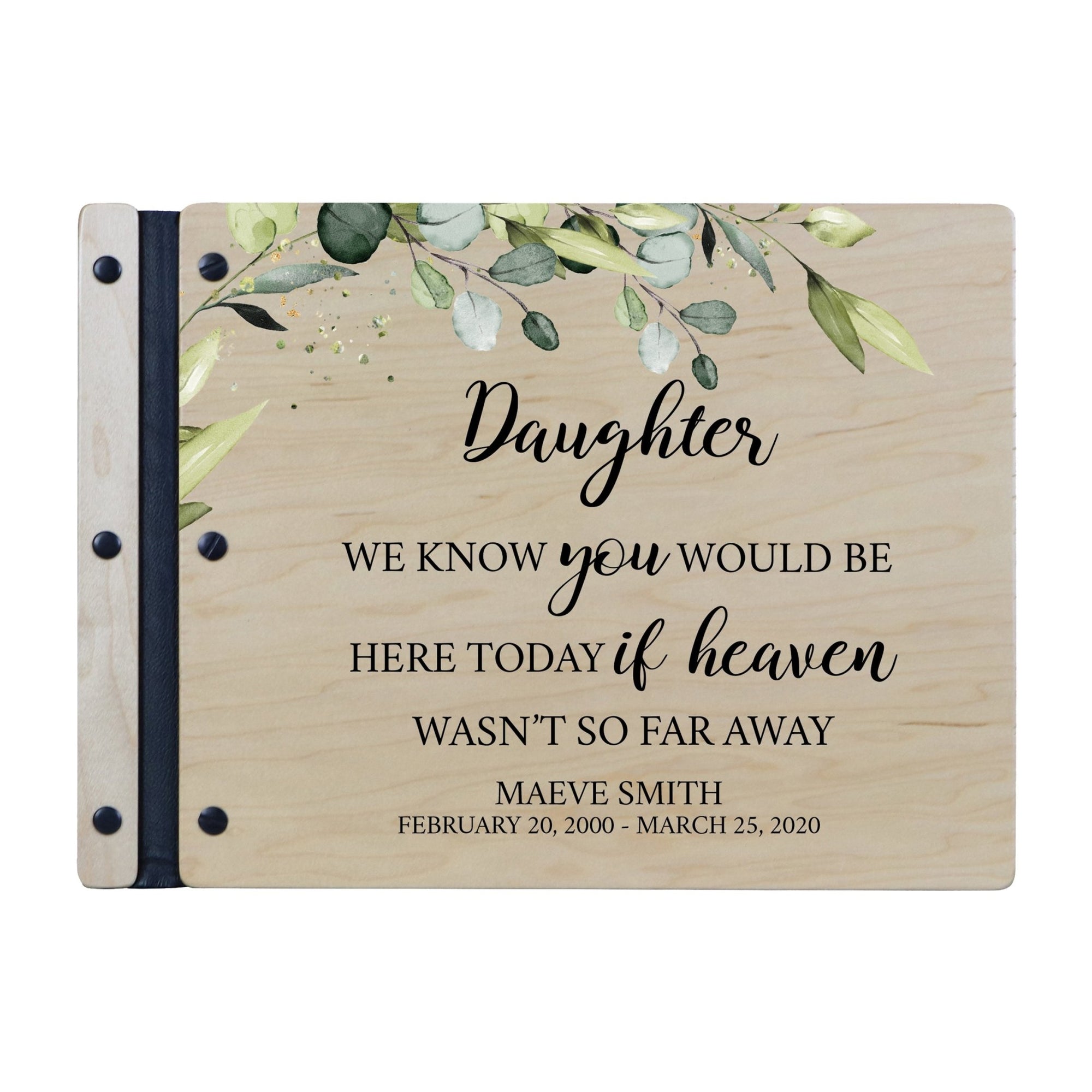 Custom Large Wooden Memorial Guestbook 13.375x10in - We Know You (Maple) - LifeSong Milestones