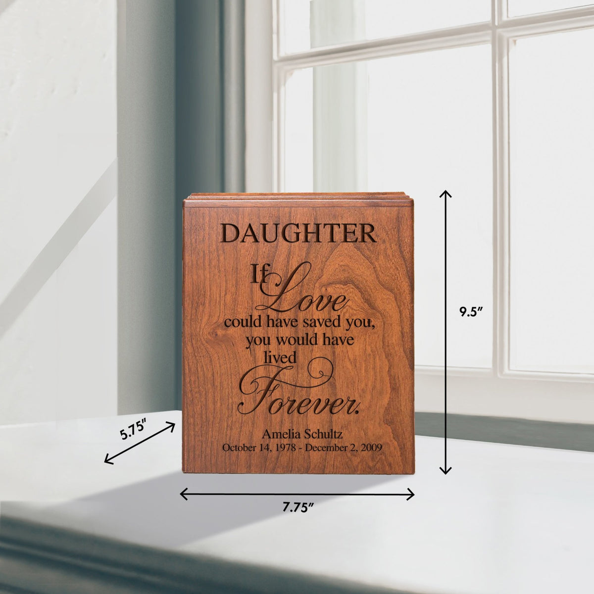 Custom Engraved Urn Box for Cherished Ashes