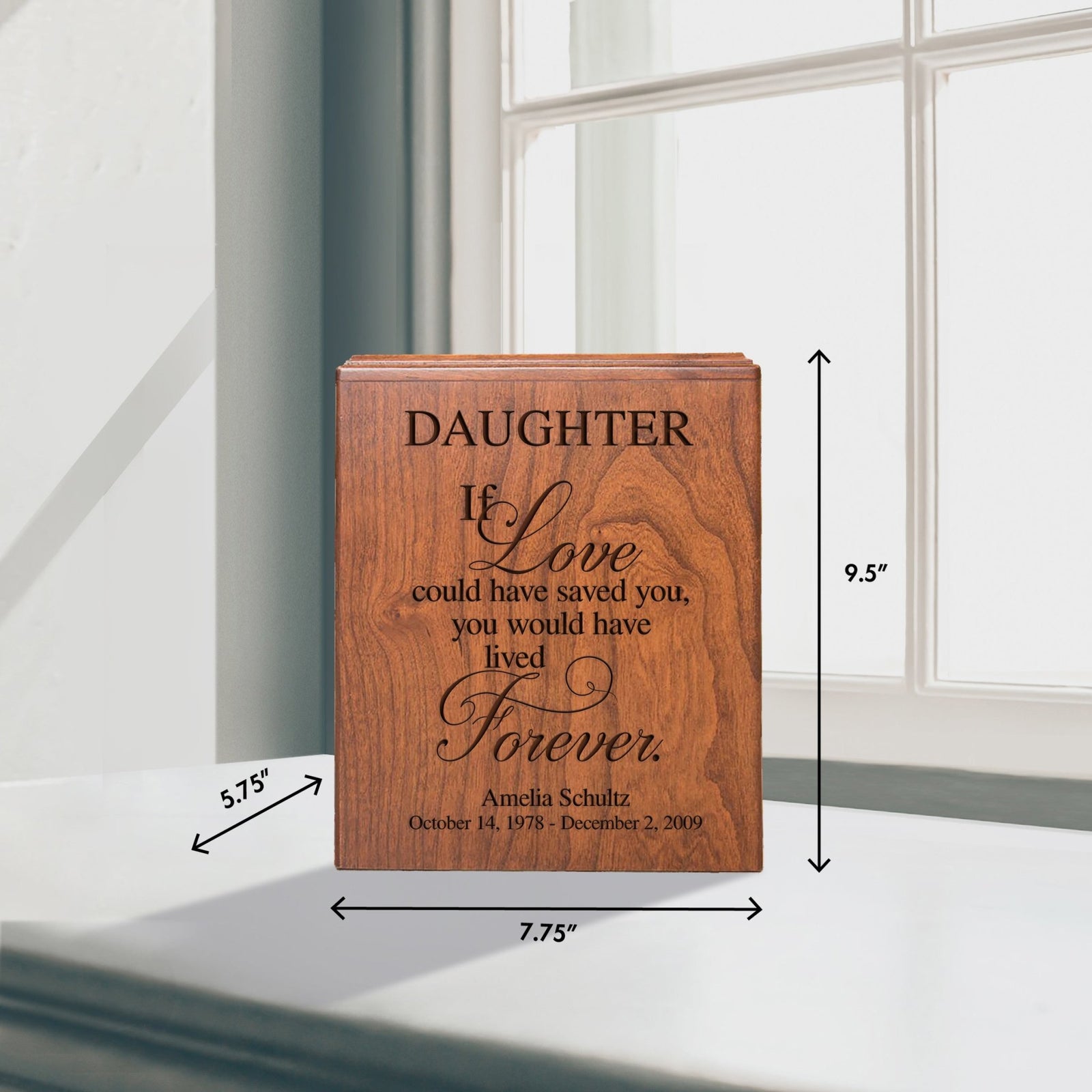 Custom Engraved Urn Box for Cherished Ashes