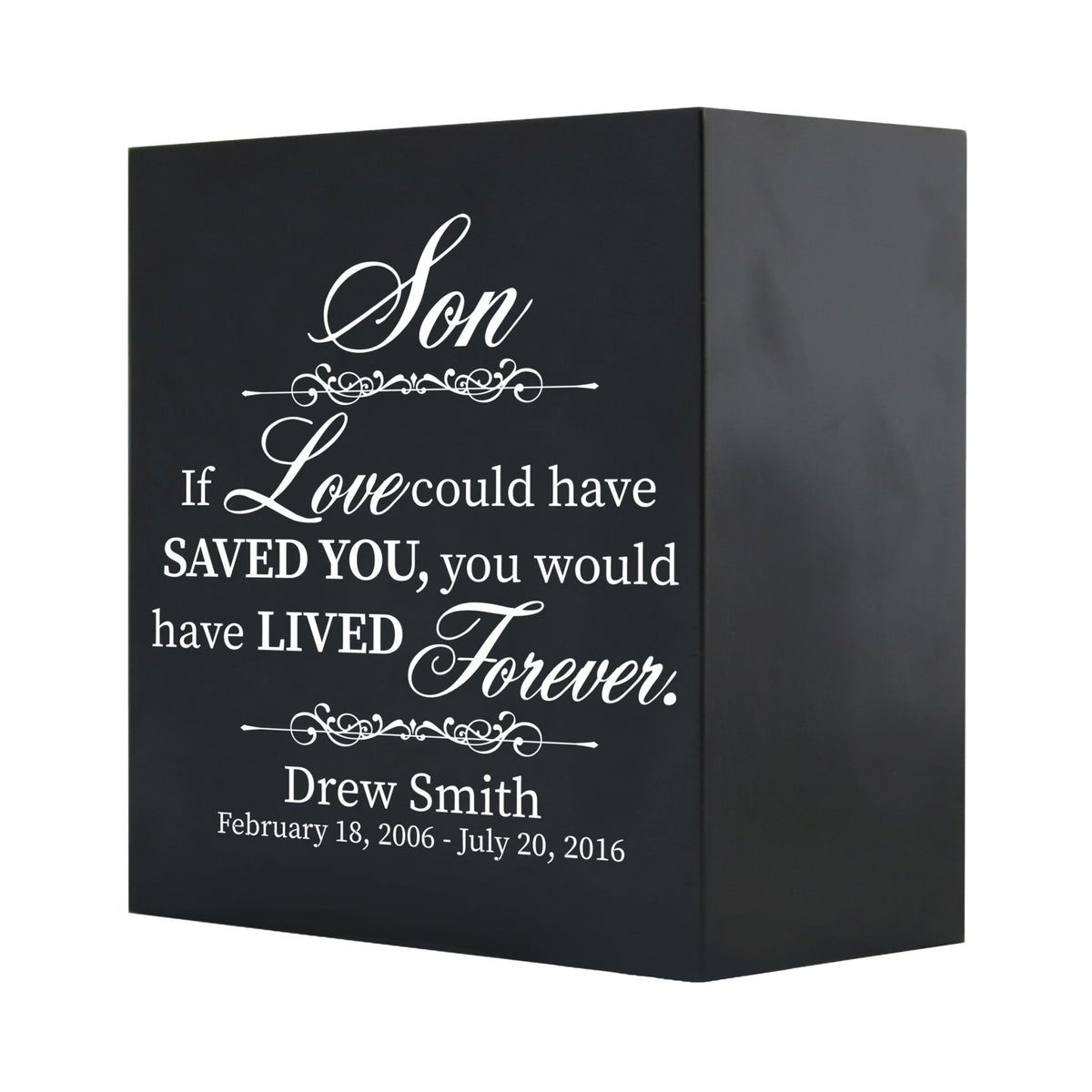 Custom Memorial Wooden Cremation Urn Box for Human Ashes