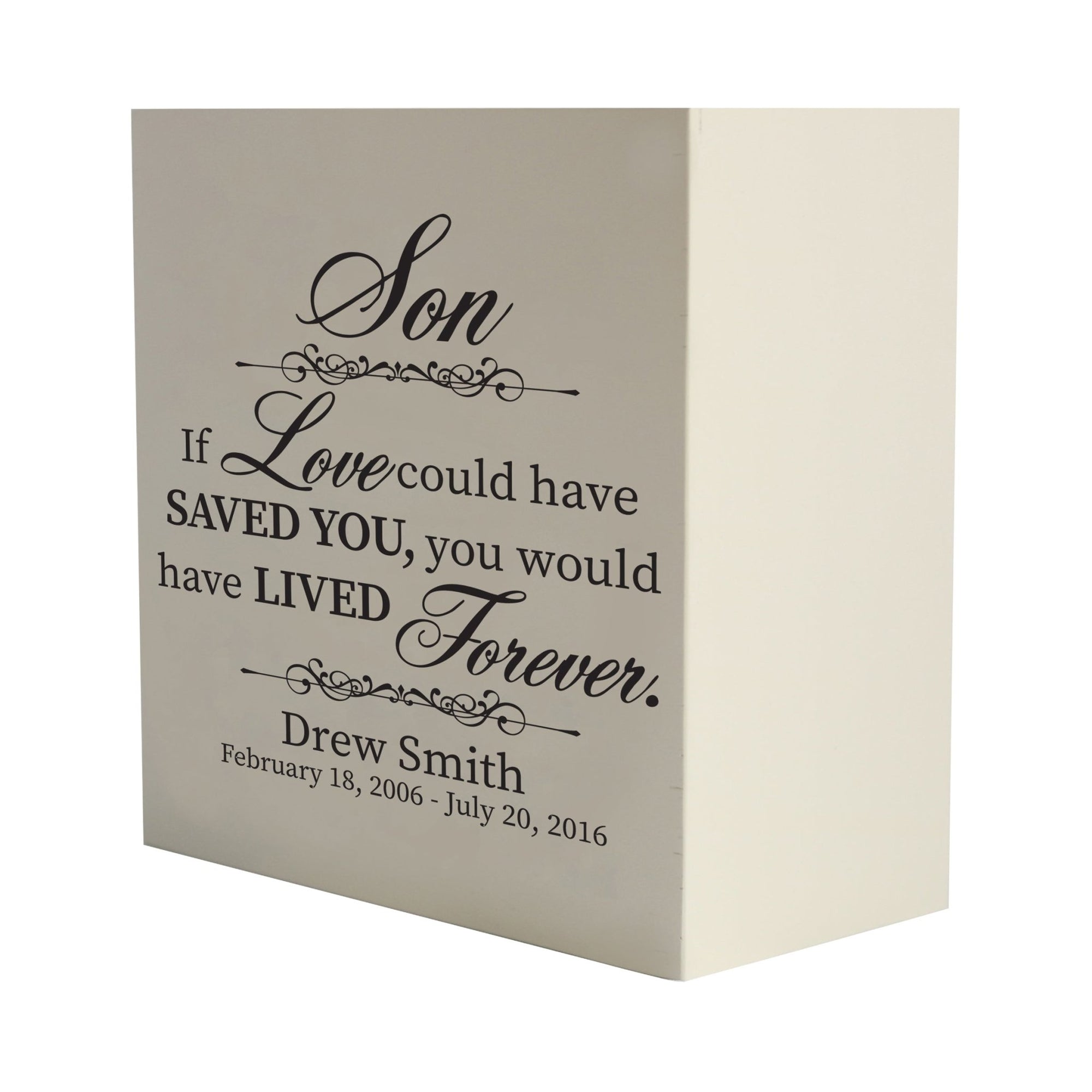 Custom Memorial Wooden Cremation Urn Box for Human Ashes