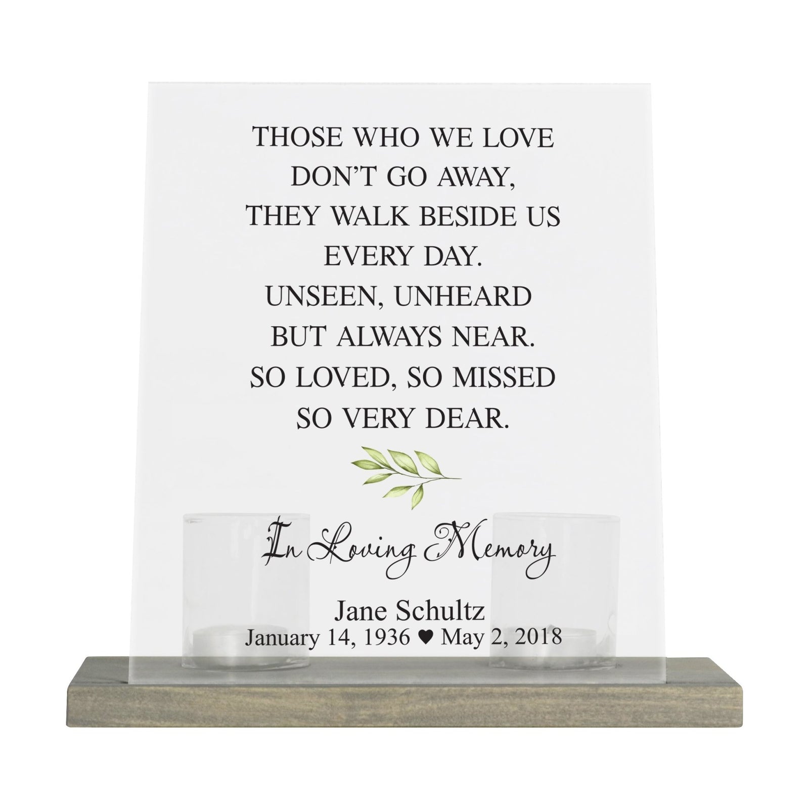 Custom Memorial 8x10 Frosted Acrylic Wall Sign with Grey Wooden Base - It Broke Our Hearts - LifeSong Milestones