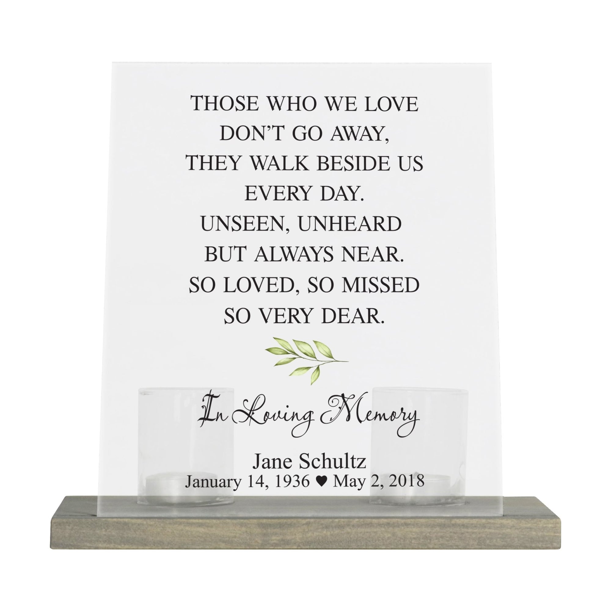 Custom Memorial 8x10 Frosted Acrylic Wall Sign with Grey Wooden Base - It Broke Our Hearts - LifeSong Milestones