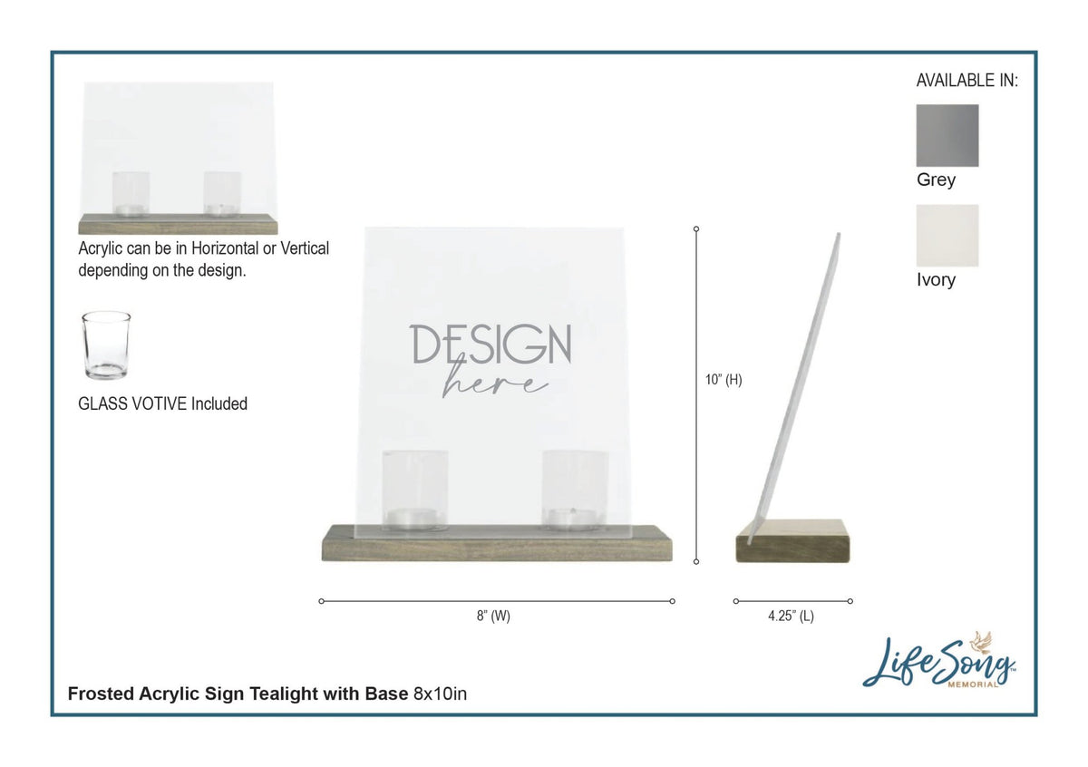 Custom Memorial 8x10 Frosted Acrylic Wall Sign with Grey Wooden Base - It Broke Our Hearts - LifeSong Milestones