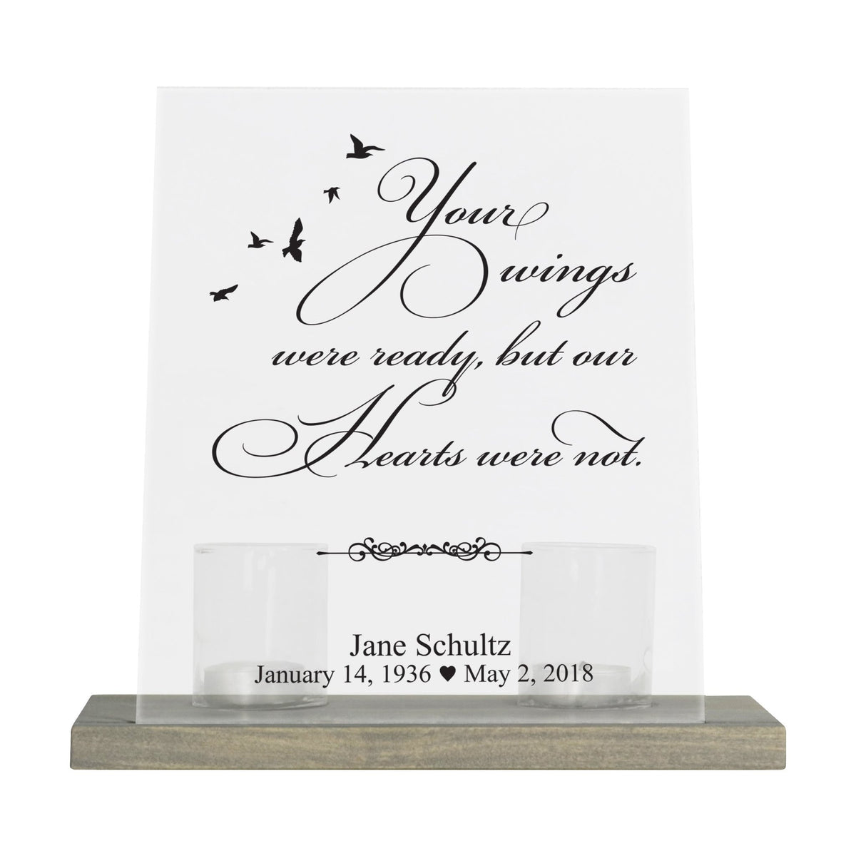 Custom Memorial 8x10 Frosted Acrylic Wall Sign with Grey Wooden Base - It Broke Our Hearts - LifeSong Milestones