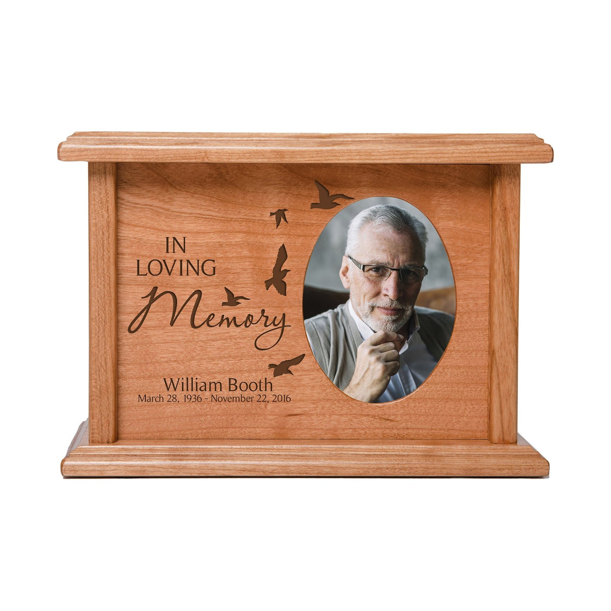 Unique Wooden Funeral Adult Cremation Urn Box for In Loving Memory