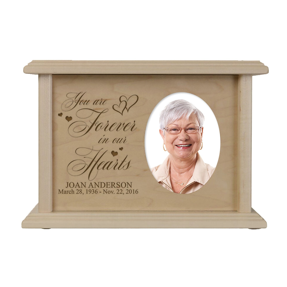Personalized Wooden Decorative Photo Cremation Urn Box for Adults 
