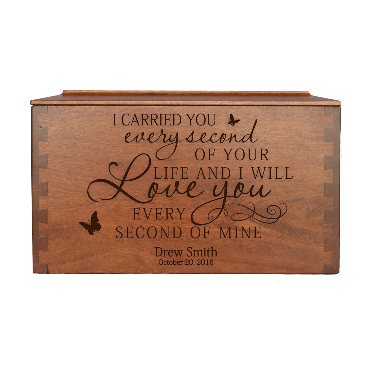 Custom Handcrafted Memorial Dovetail Keepsake Urn Box for Adult Ashes