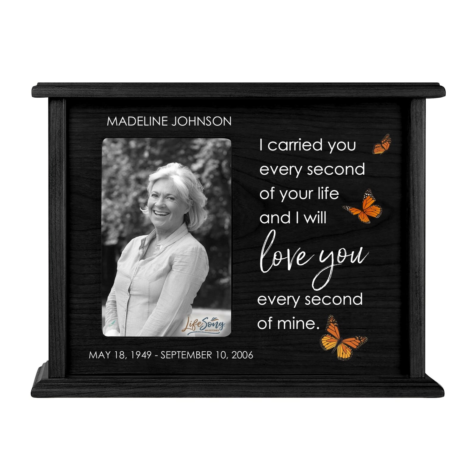 Personalized Engraved Photo Cremation Urn Box Memorial Gift