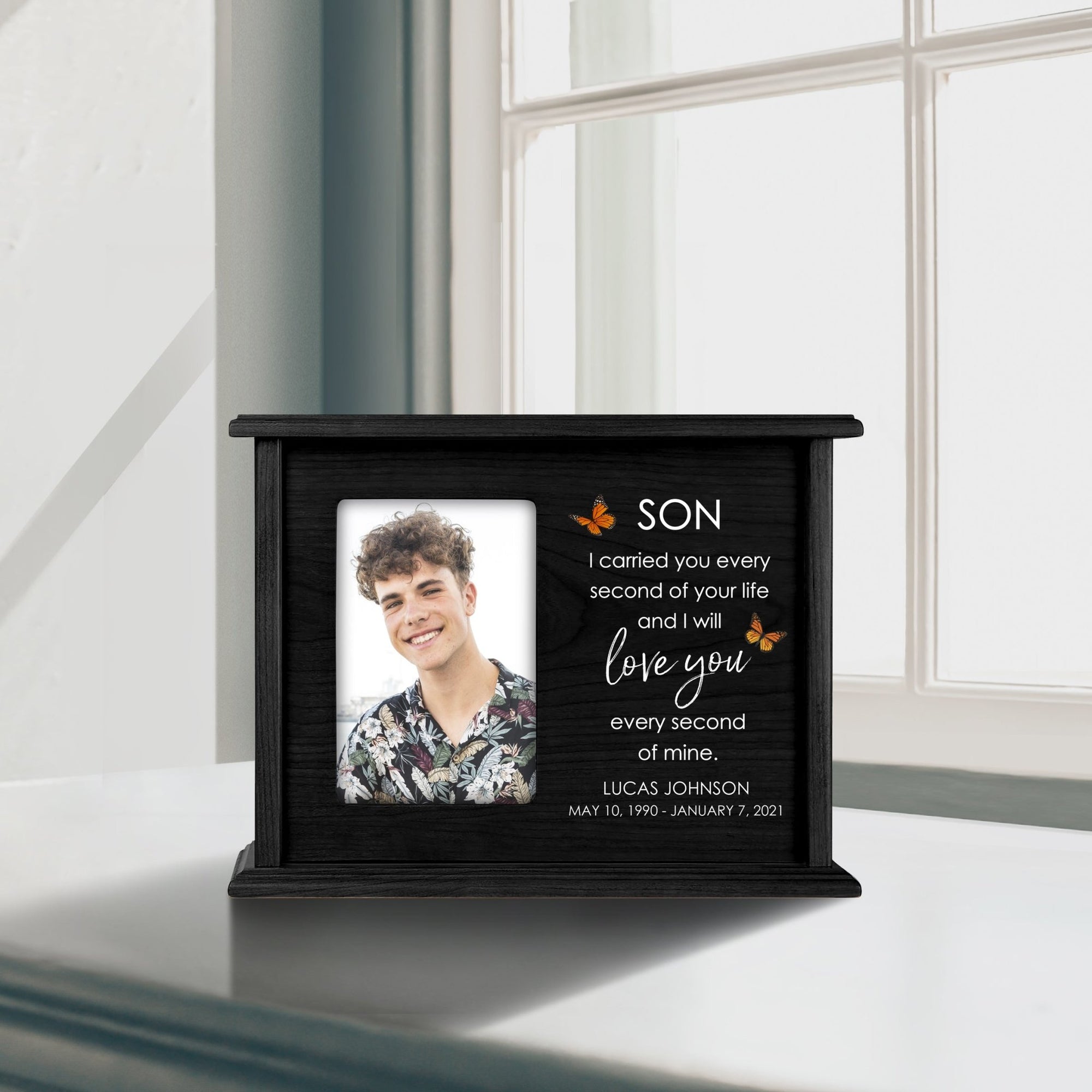 Custom Memorial Photo Cremation Urn Box for Human Ashes 