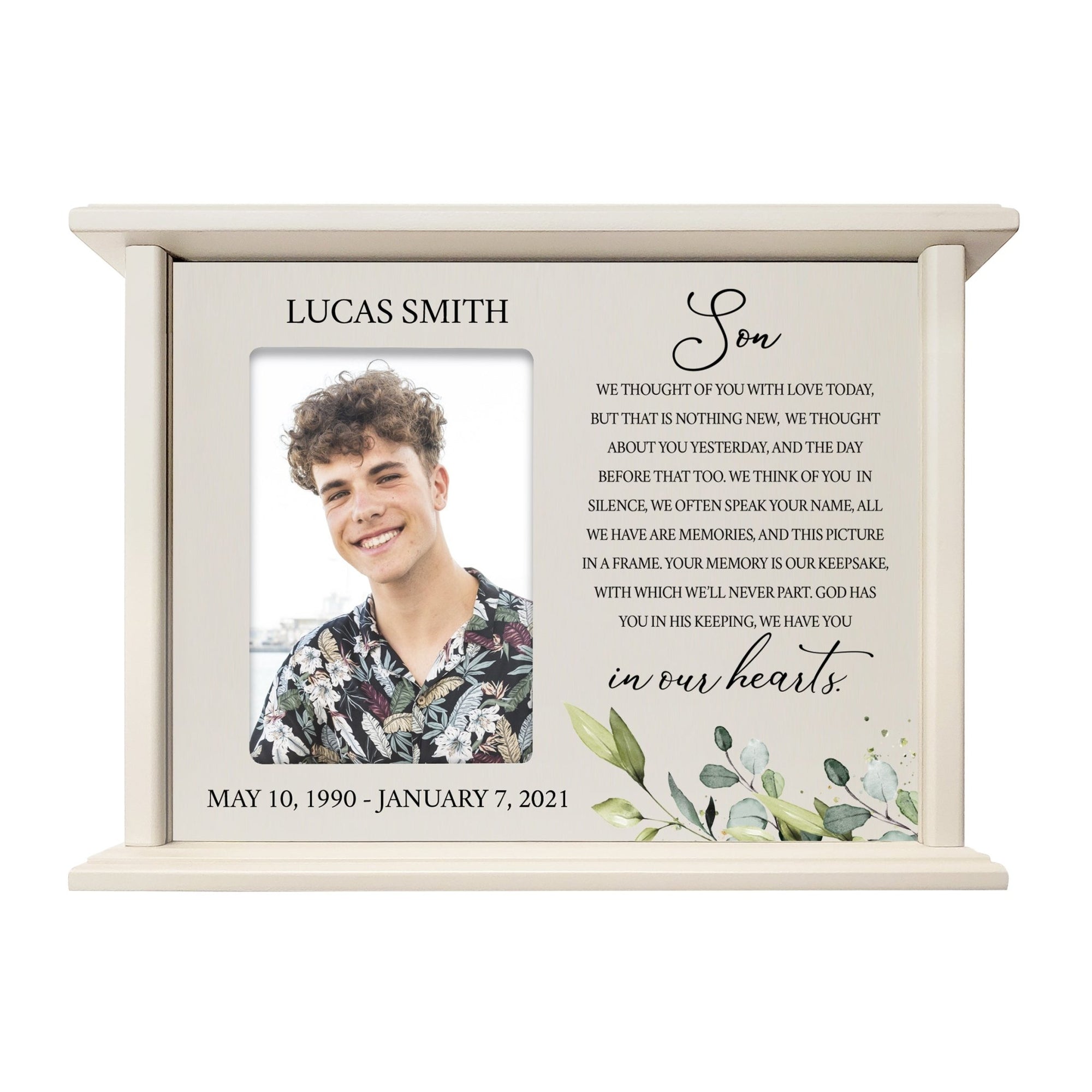 Custom Memorial Photo Cremation Urn Box for Human Ashes