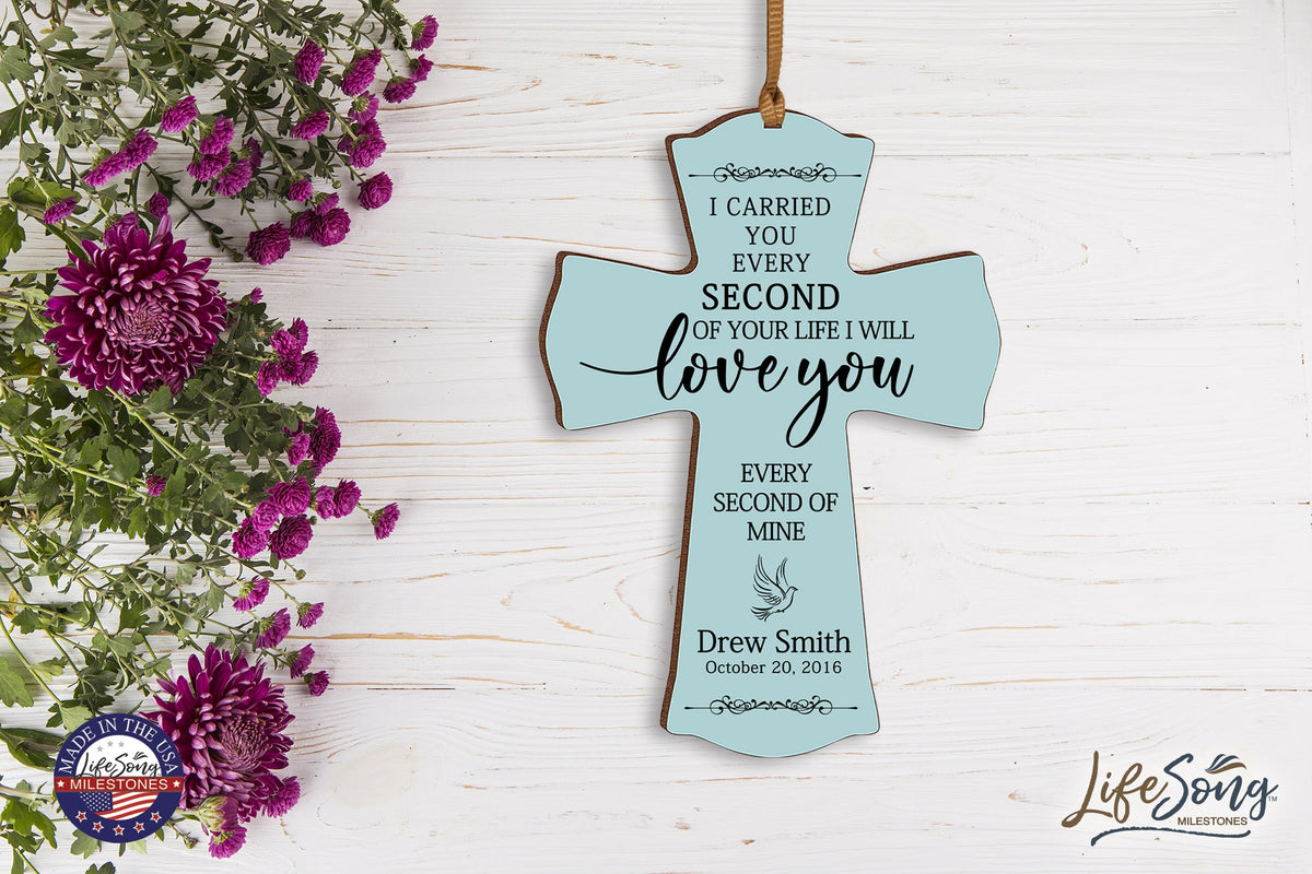 Custom Memorial Printed Wooden Cross 4x6 I Carried You Dove - LifeSong Milestones