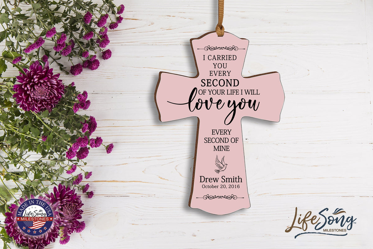 Custom Memorial Printed Wooden Cross 4x6 I Carried You Dove - LifeSong Milestones
