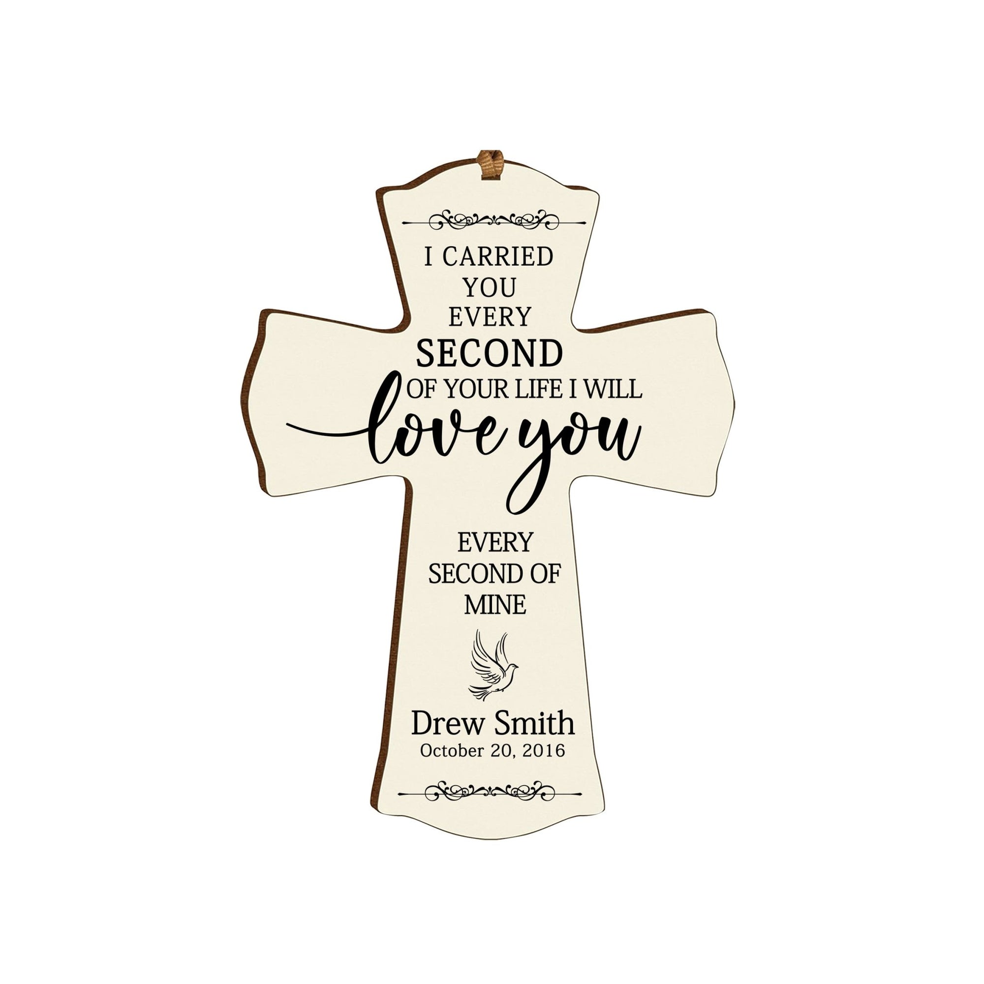 Custom Memorial Printed Wooden Cross 4x6 I Carried You Dove - LifeSong Milestones