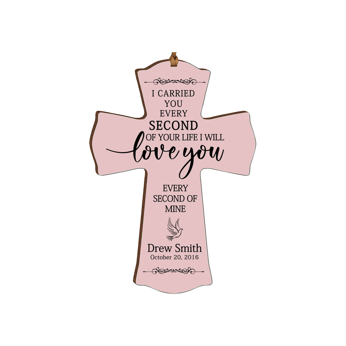 Custom Memorial Printed Wooden Cross 4x6 I Carried You Dove - LifeSong Milestones