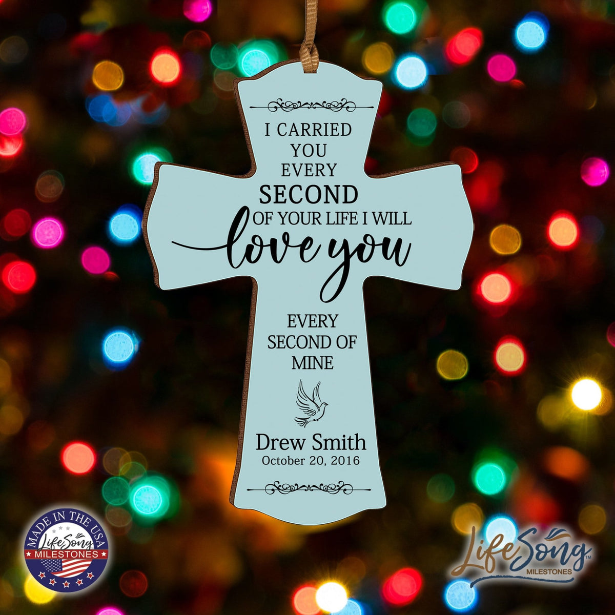 Custom Memorial Printed Wooden Cross 4x6 I Carried You Dove - LifeSong Milestones