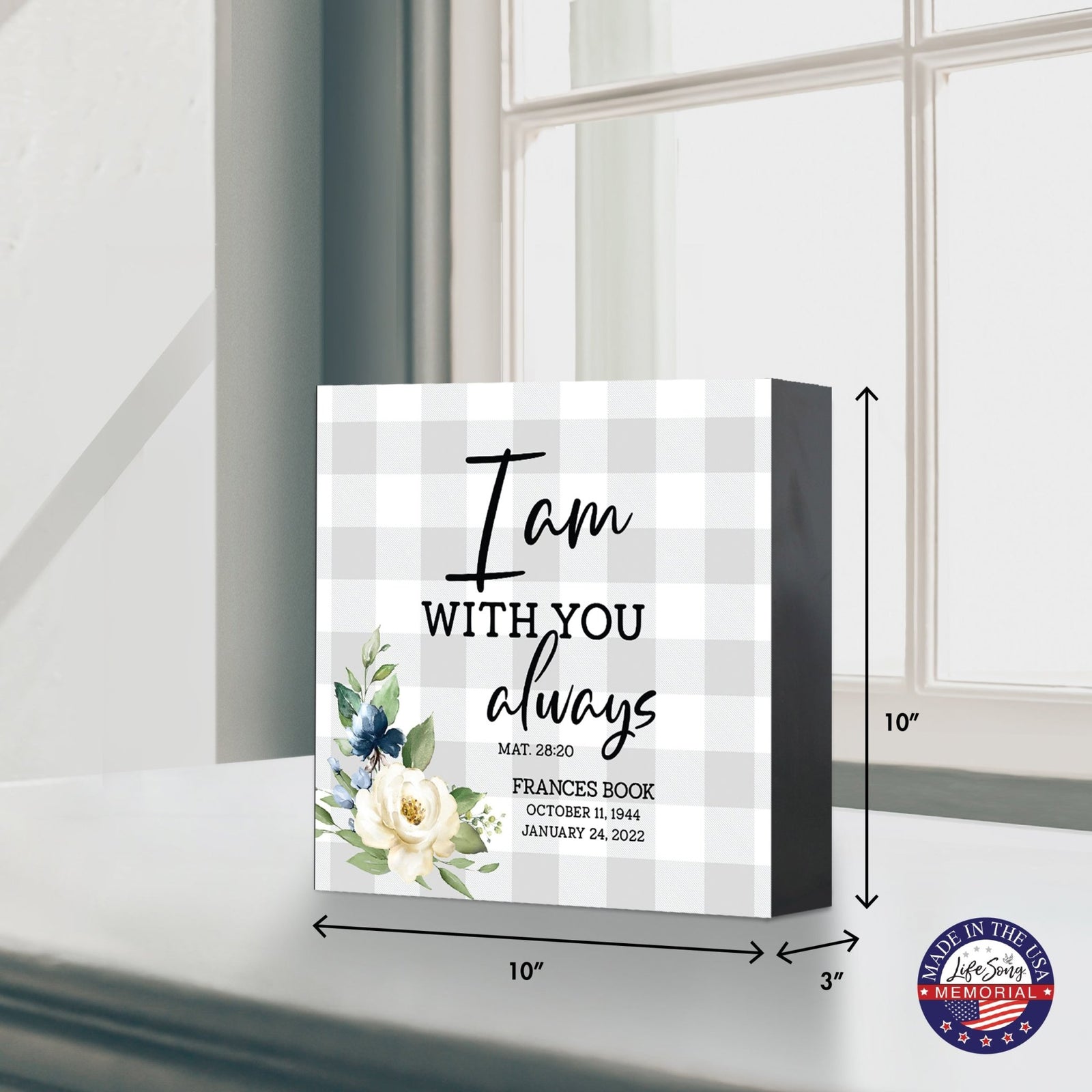 Personalized Modern Shadow Box Tabletop For Urn Ashes