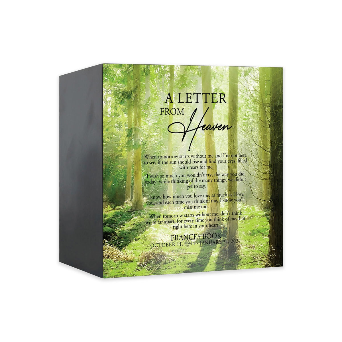 Custom Memorial Shadow Box Urn Box for Human Ashes