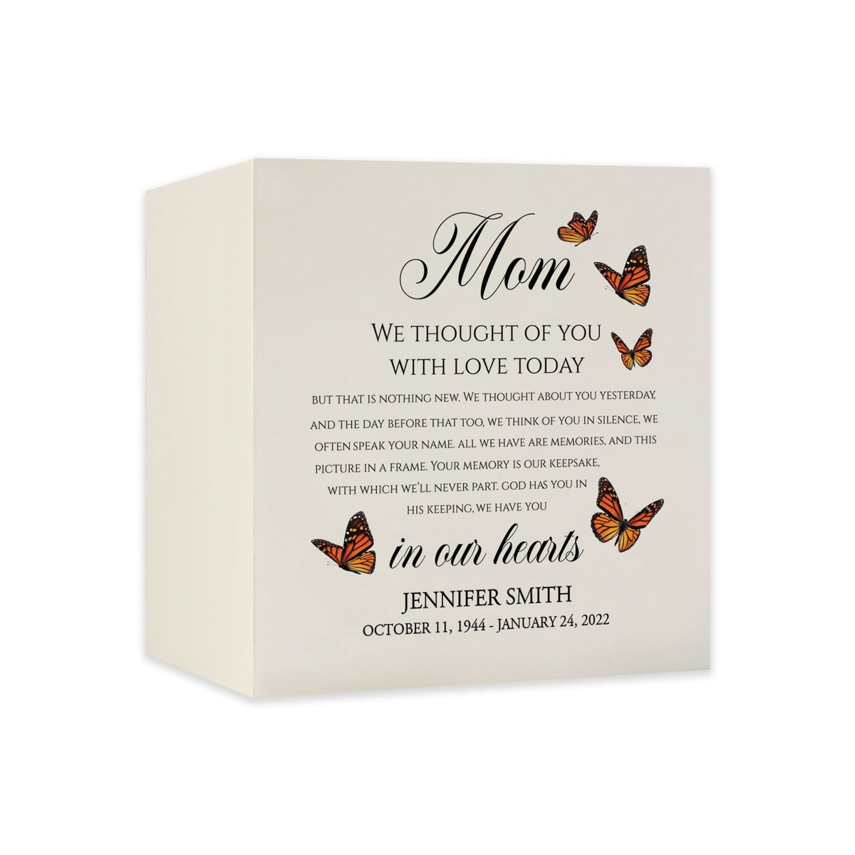 Personalized Memorial Shadow Box Keepsake Urn Box for Adult