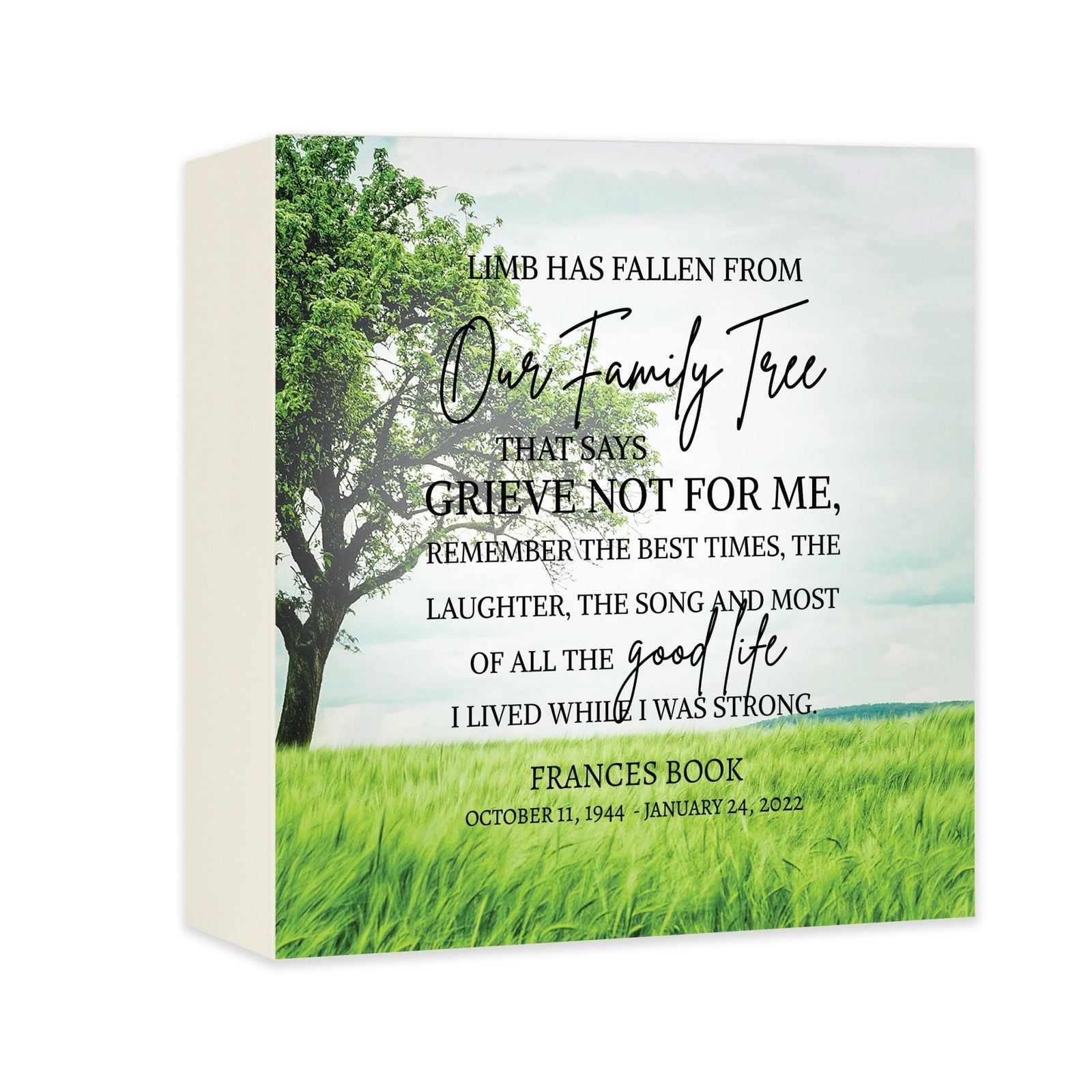 Personalized Funeral Shadow Box Cremation Urn For Human Ashes