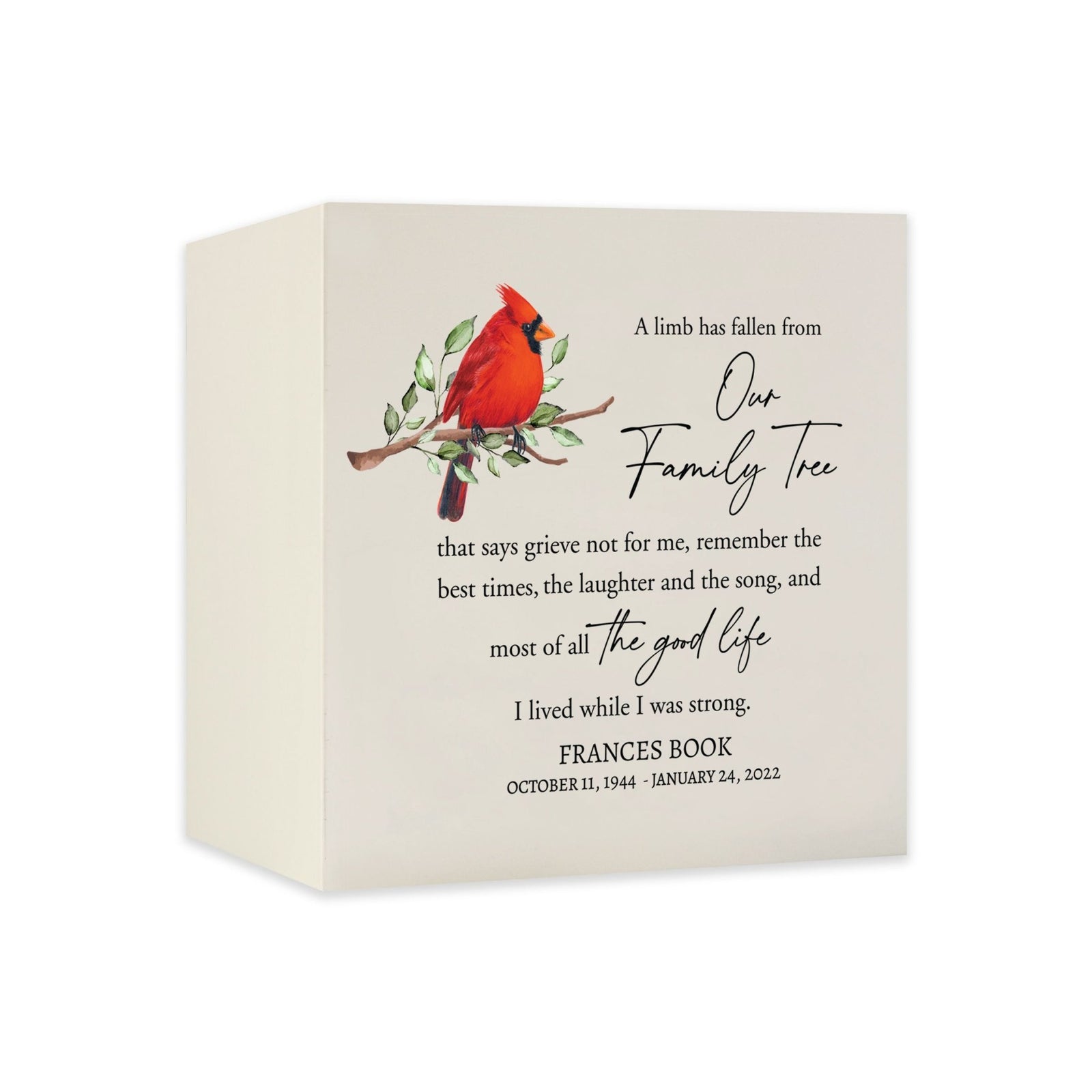 Memorial Customizable Tabletop Shadow Box Urn For Human Ashes