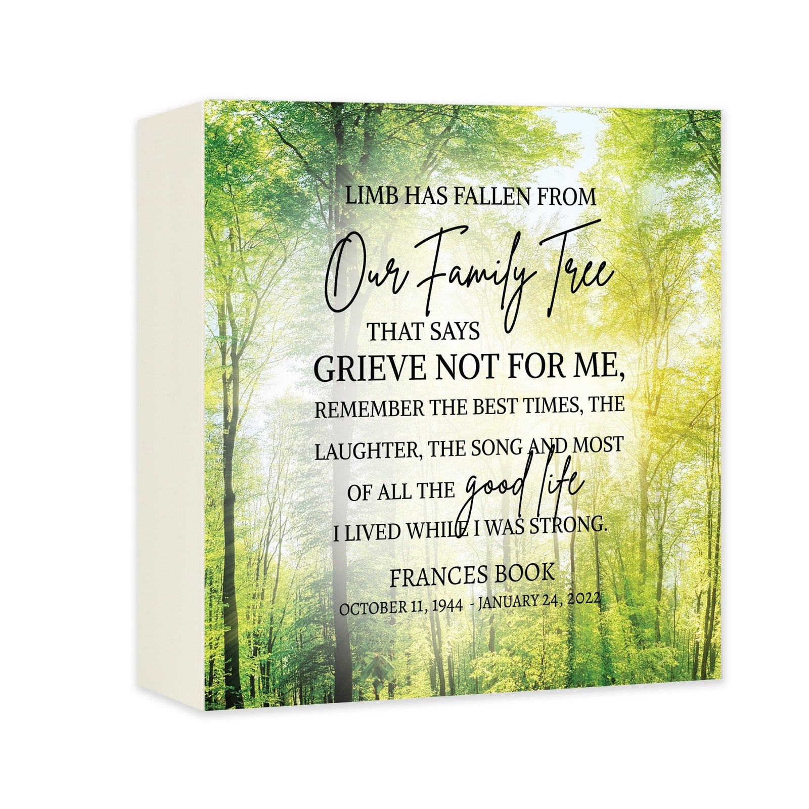 Memorial Customizable Tabletop Shadow Box Urn For Human Ashes