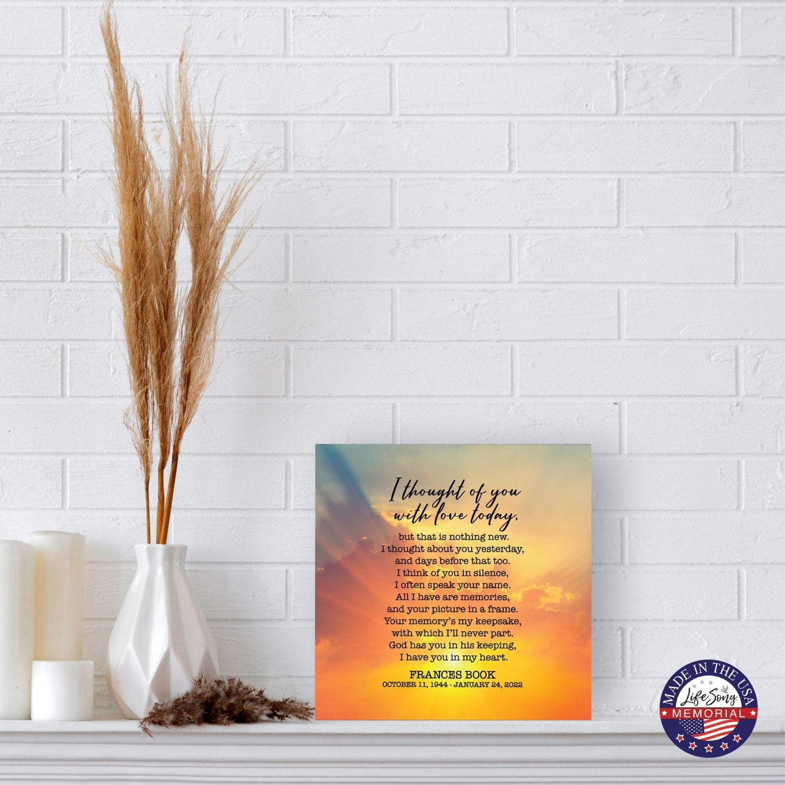 Personalized Funeral Shadow Box Cremation Urn For Human Ashes