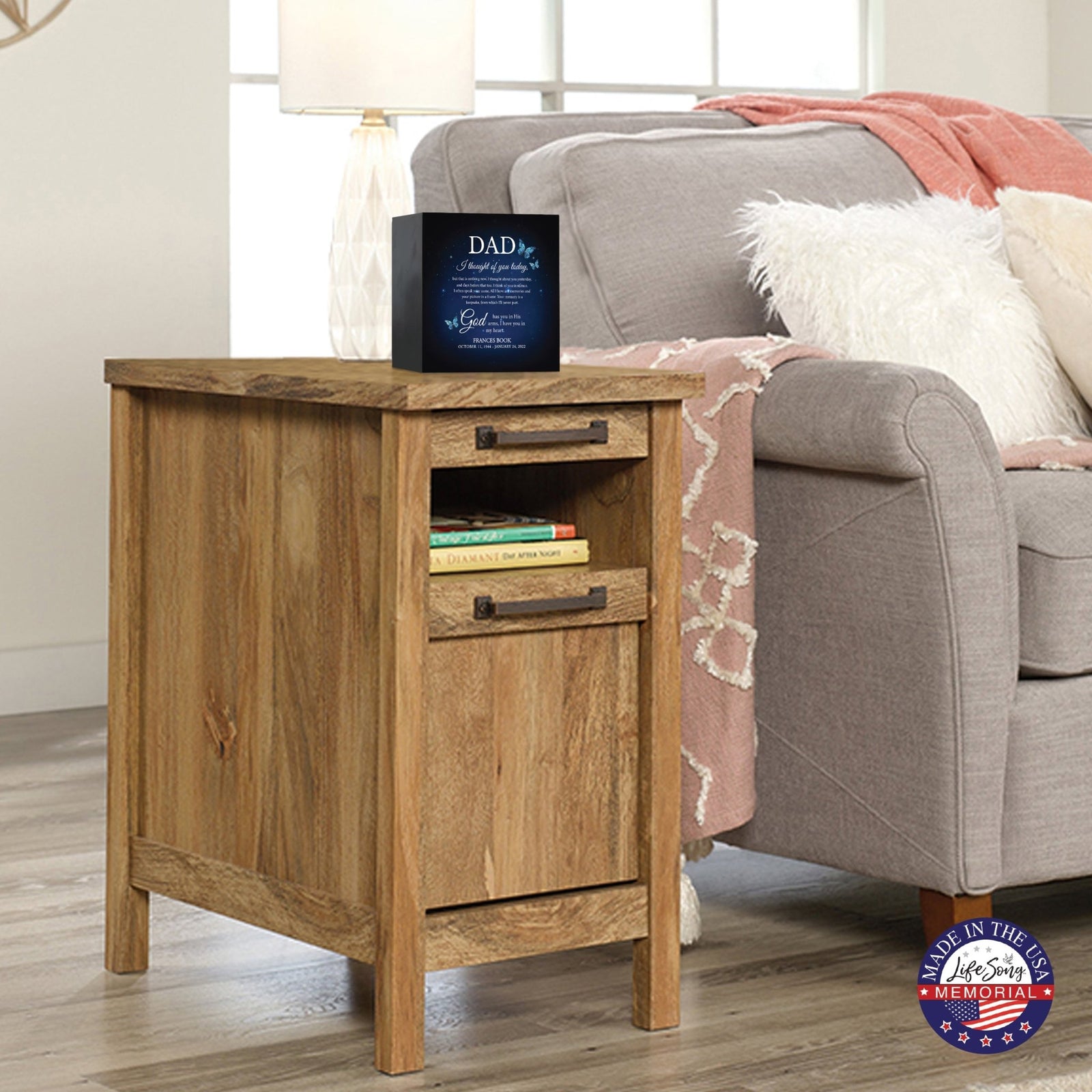 Custom Modern Shadow Box Urn Memorial Bereavement Gift Ideas