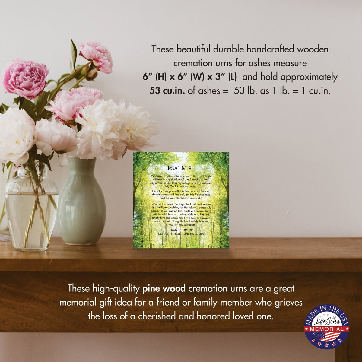 Personalized Modern Shadow Box Tabletop For Urn Ashes