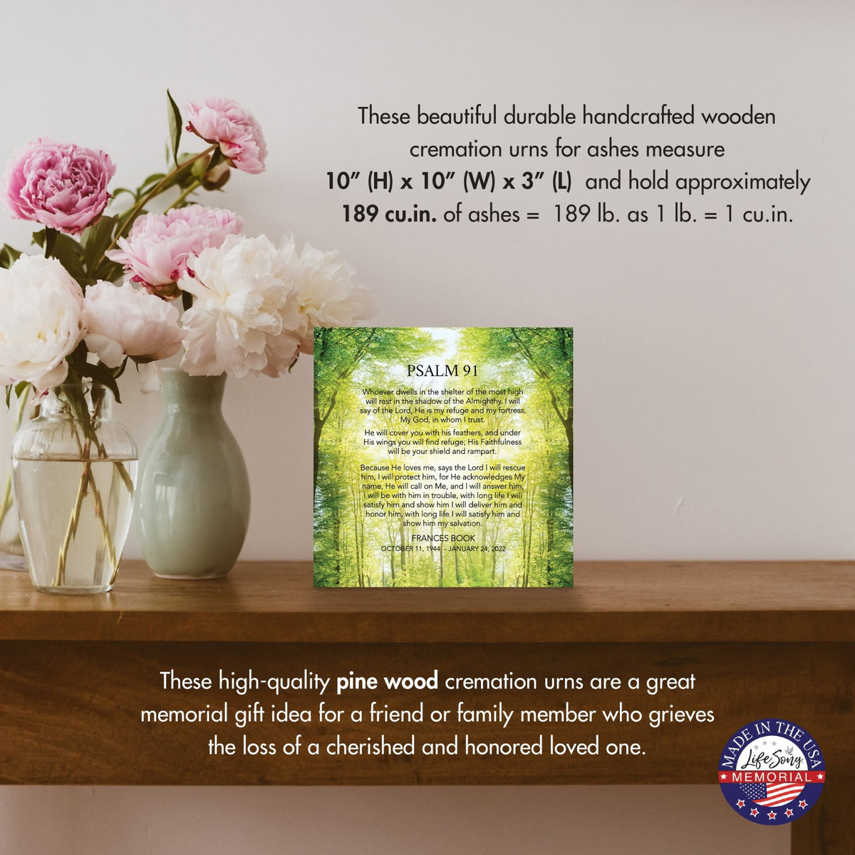 Personalized Modern Shadow Box Tabletop For Urn Ashes