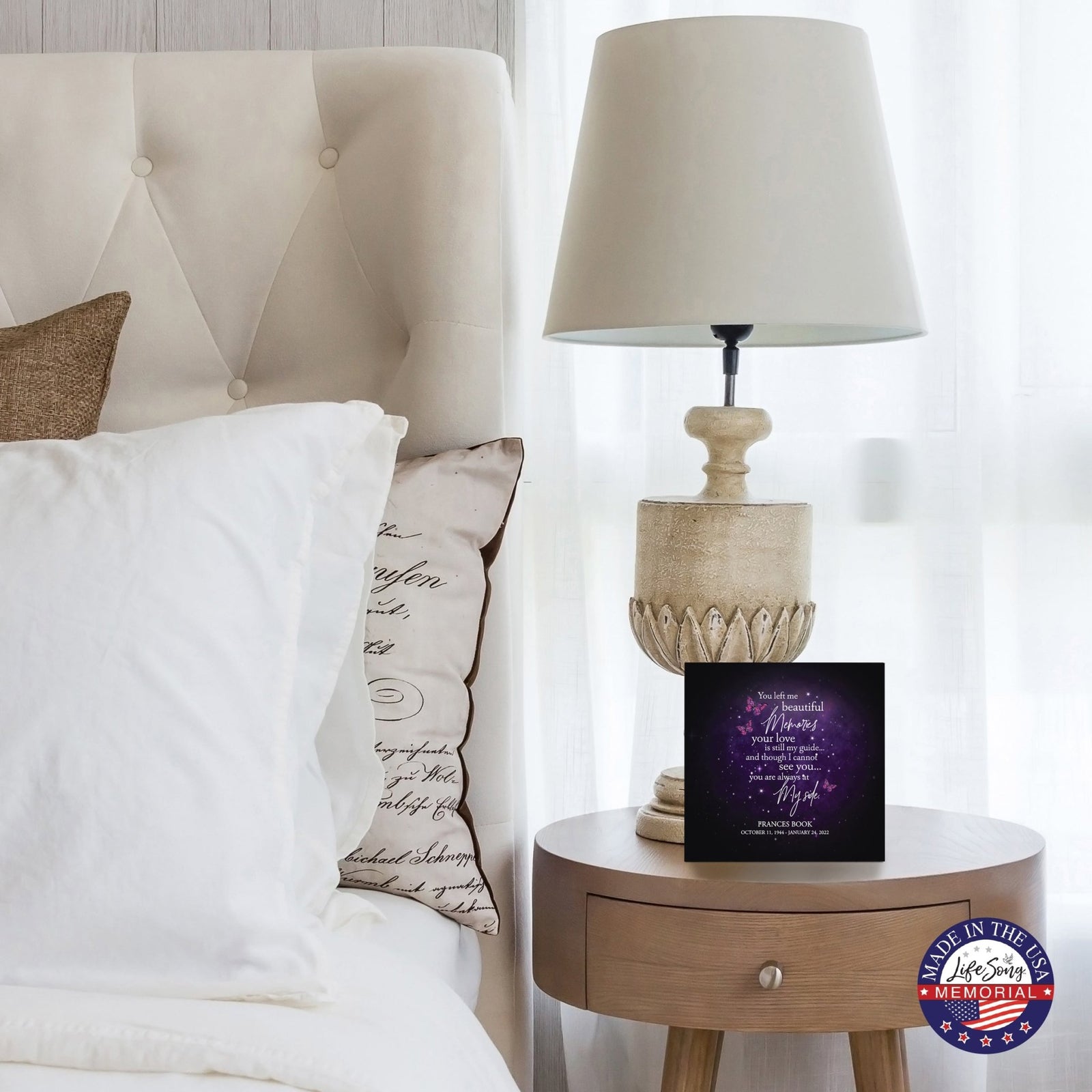 Custom Memorial Shadow Box Urn Box for Human Ashes - You Left Me Beautiful Memories - LifeSong Milestones