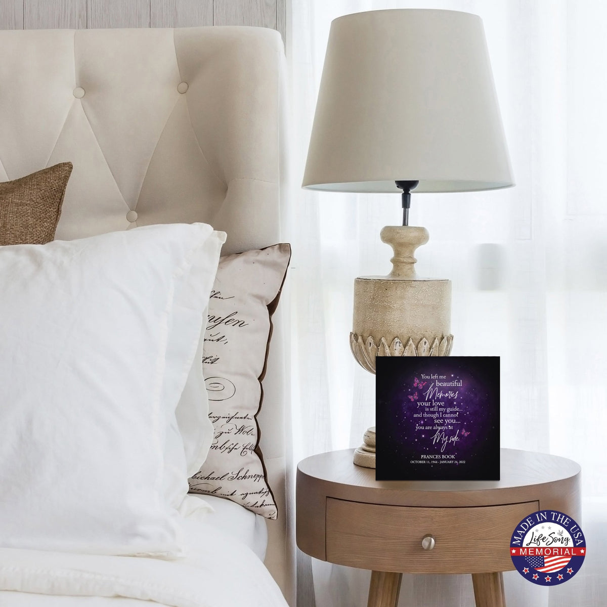 Custom Memorial Shadow Box Urn Box for Human Ashes - You Left Me Beautiful Memories - LifeSong Milestones