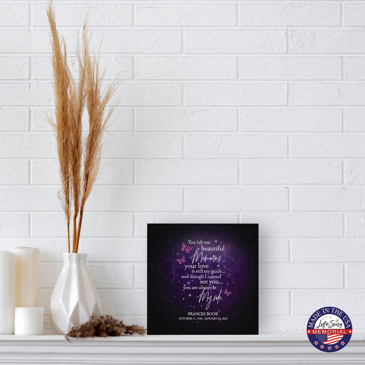 Custom Memorial Shadow Box Urn Box for Human Ashes - You Left Me Beautiful Memories - LifeSong Milestones