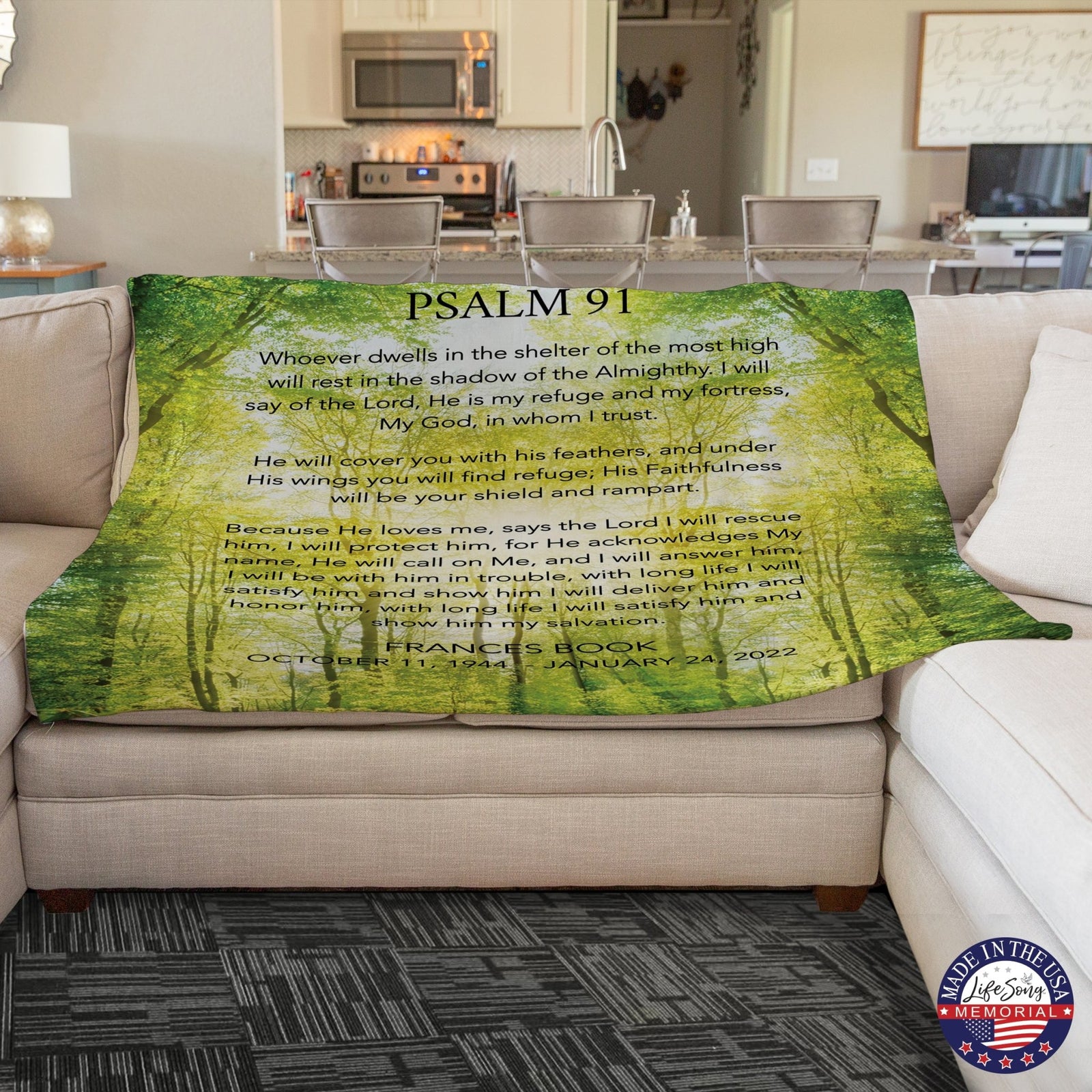 Custom Memorial Soft Throw Blankets for Home Décor - LifeSong Milestones