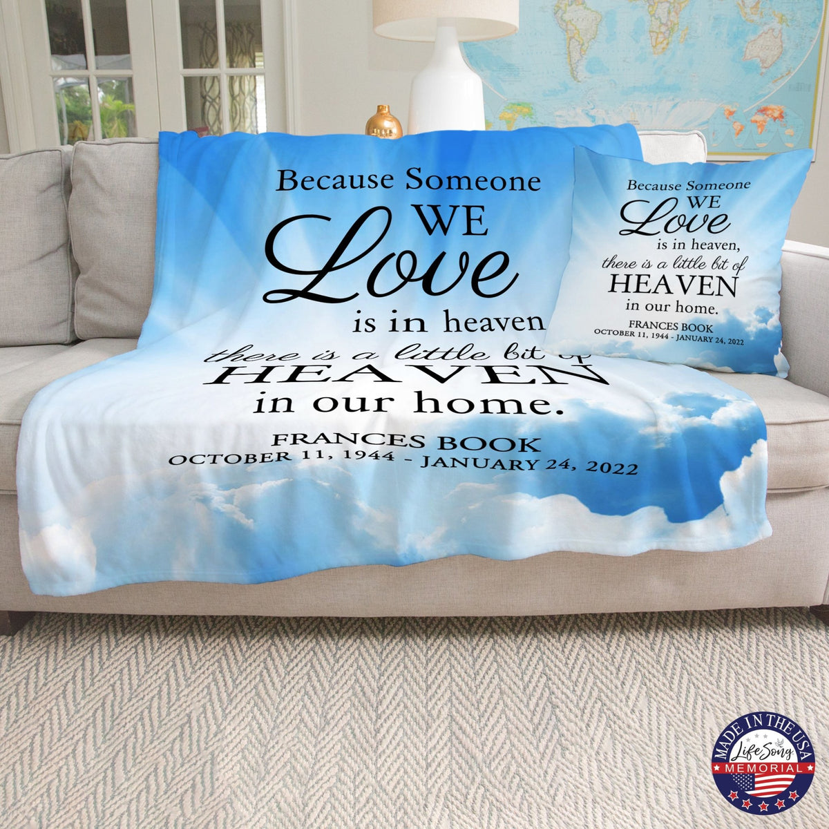 Custom Memorial Soft Throw Blankets for Home Décor - LifeSong Milestones