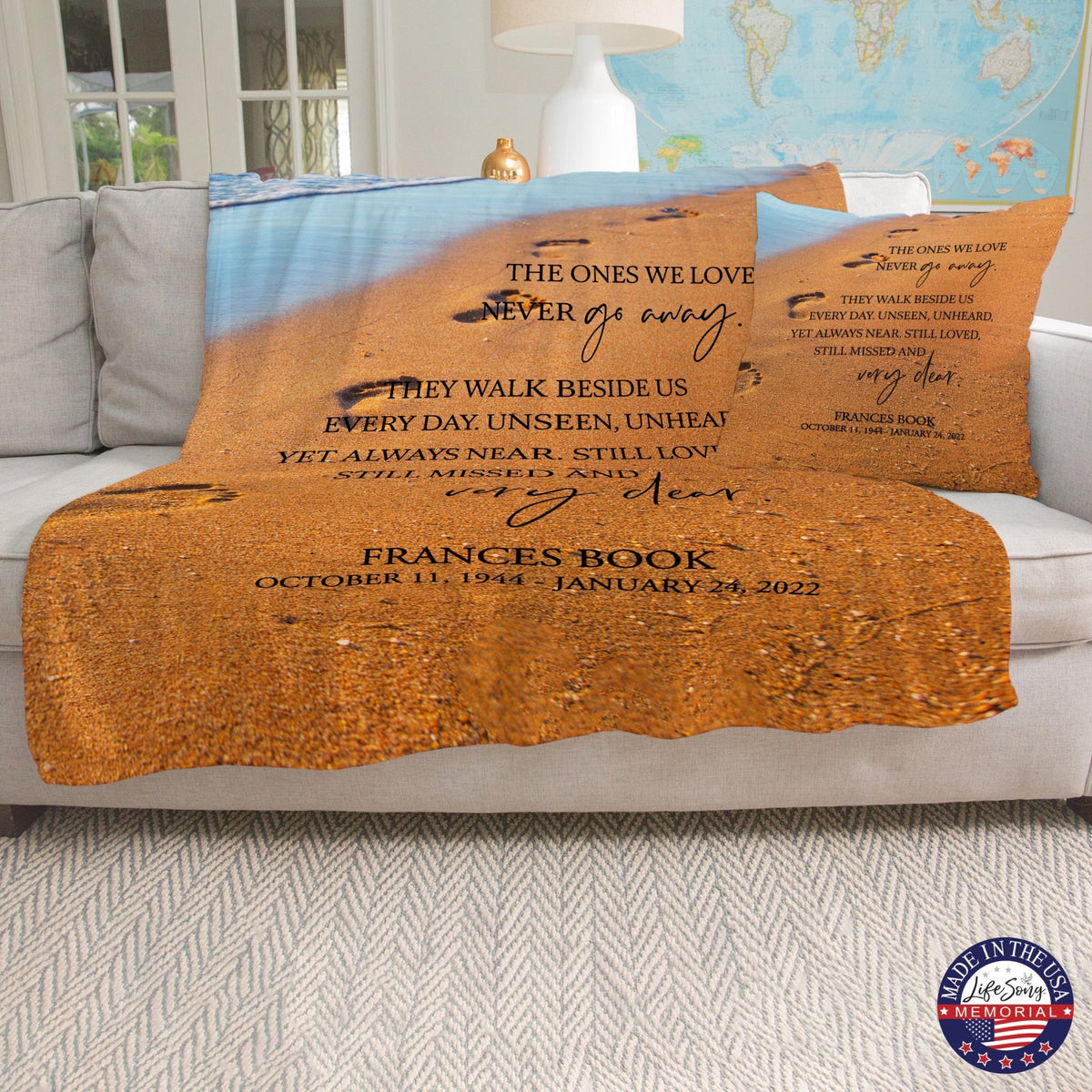 Custom Memorial Soft Throw Blankets for Home Décor - LifeSong Milestones