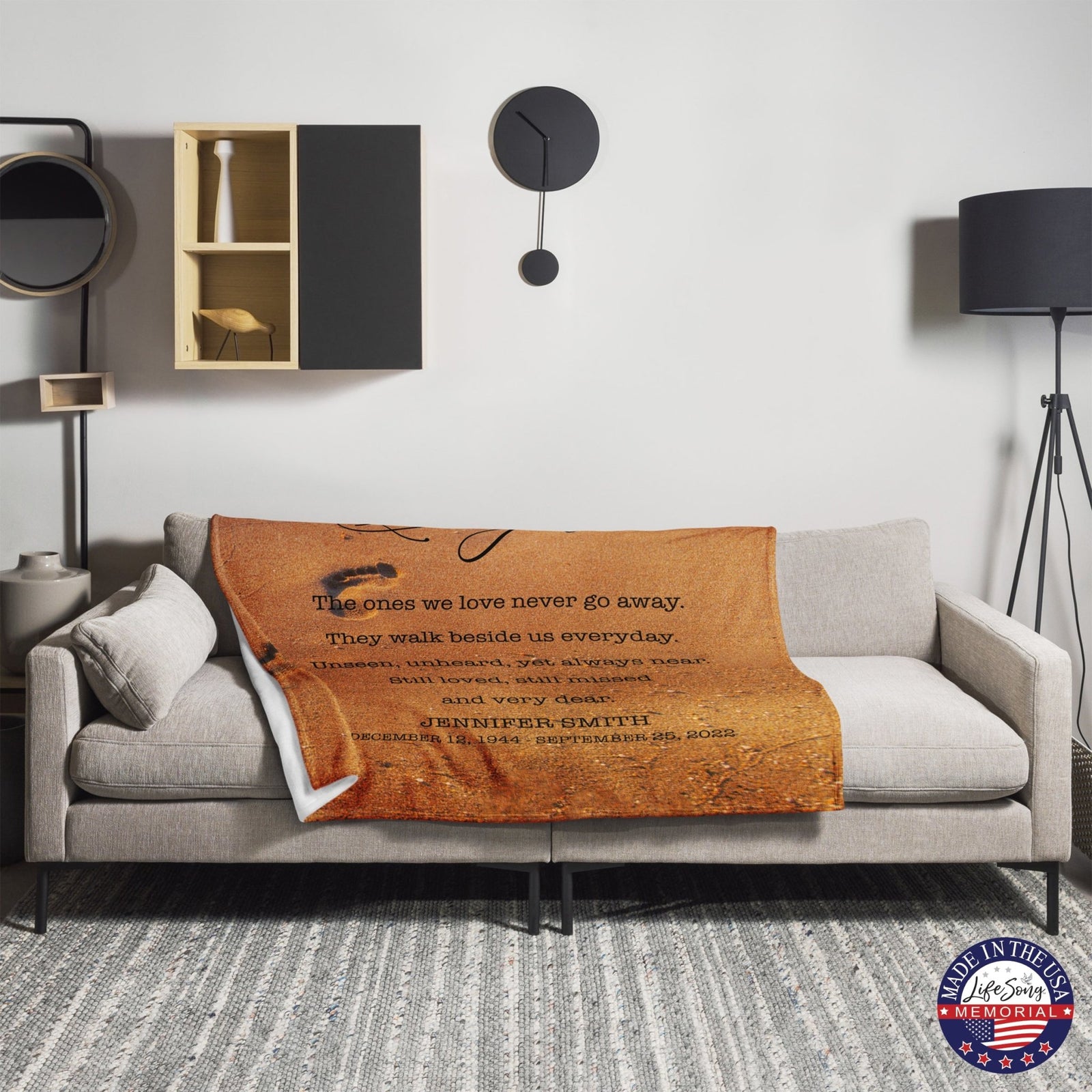 Custom Memorial Soft Throw Blankets for Home Décor - LifeSong Milestones