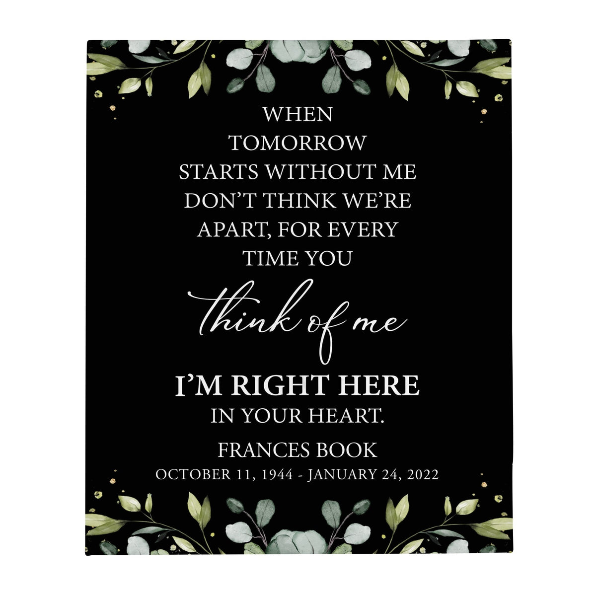 Custom Memorial Soft Throw Blankets for Home Décor - LifeSong Milestones