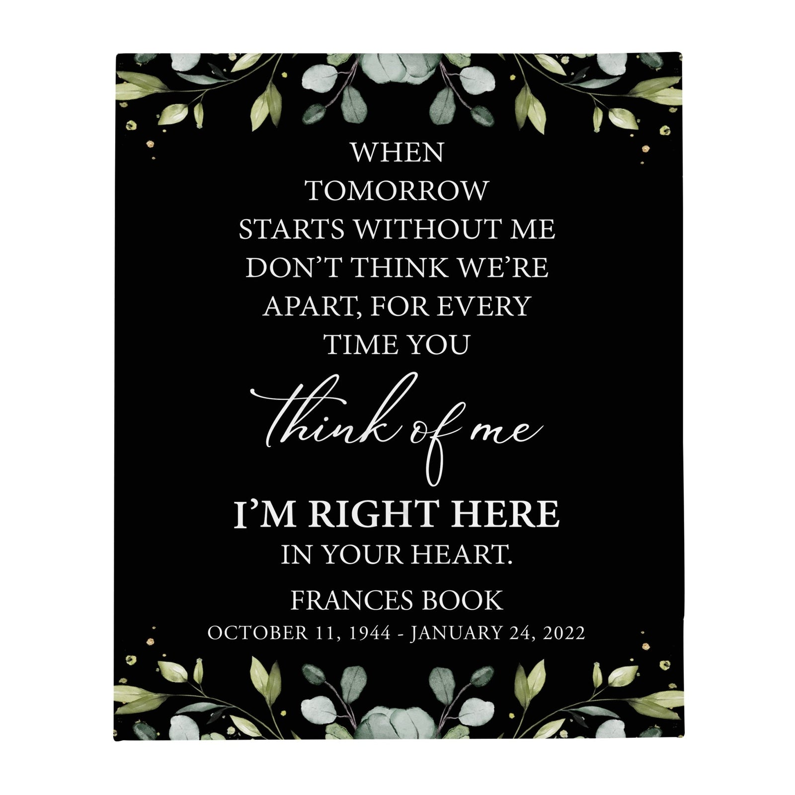 Custom Memorial Soft Throw Blankets for Home Décor - LifeSong Milestones