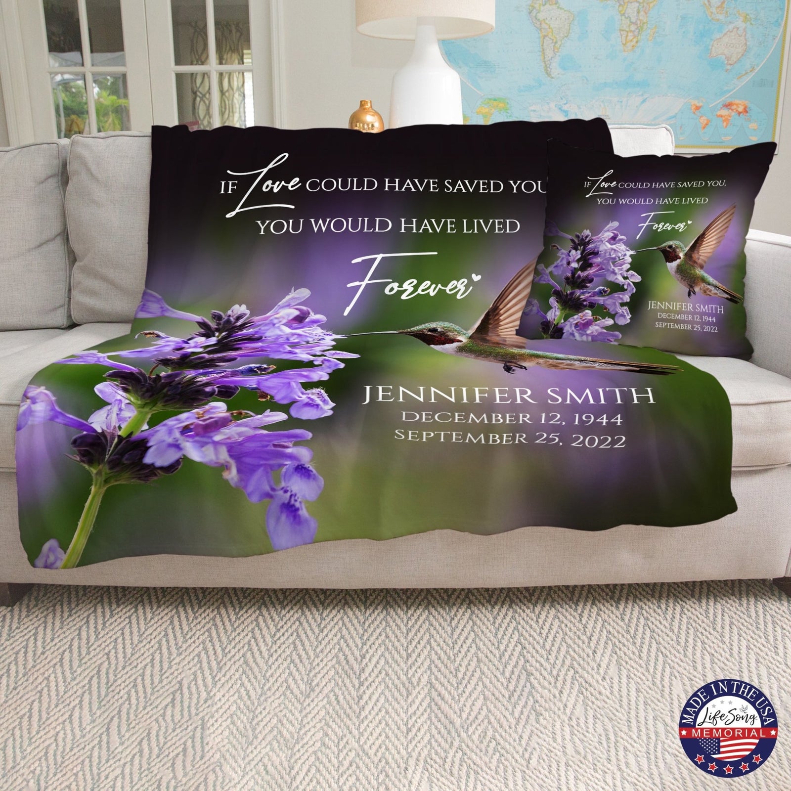 Custom Memorial Soft Throw Blankets for Home Décor - LifeSong Milestones