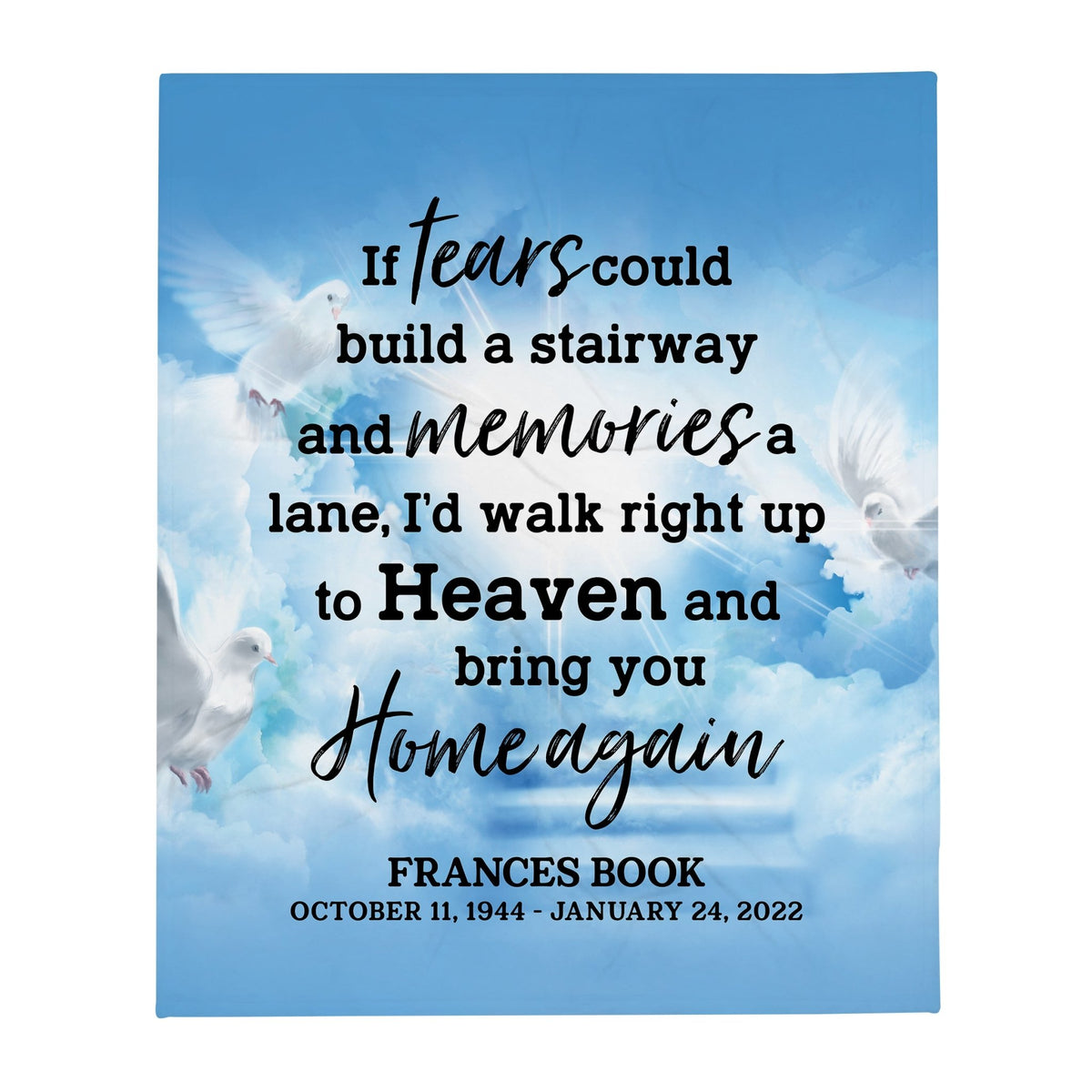 Custom Memorial Soft Throw Blankets for Home Décor - LifeSong Milestones