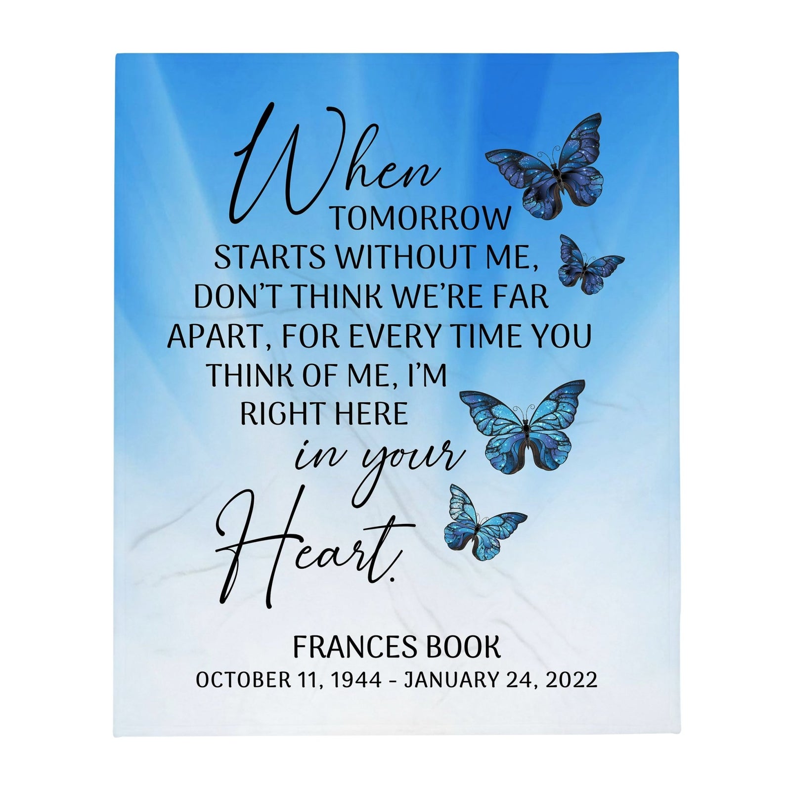 Custom Memorial Soft Throw Blankets for Home Décor - LifeSong Milestones