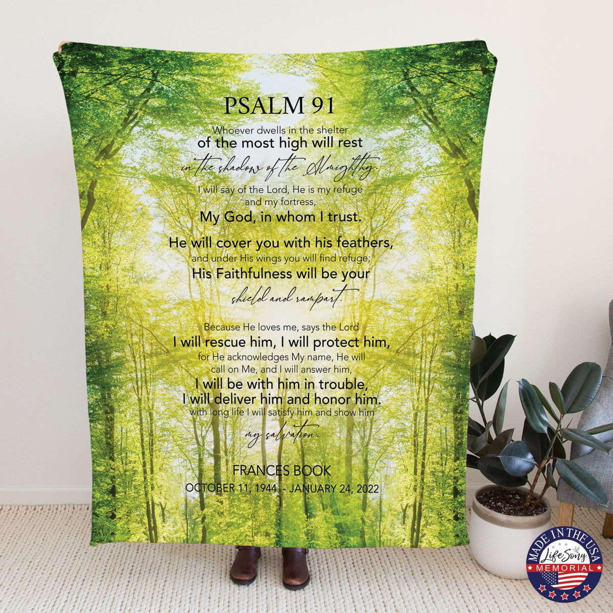 Custom Memorial Soft Throw Blankets for Home Décor - LifeSong Milestones