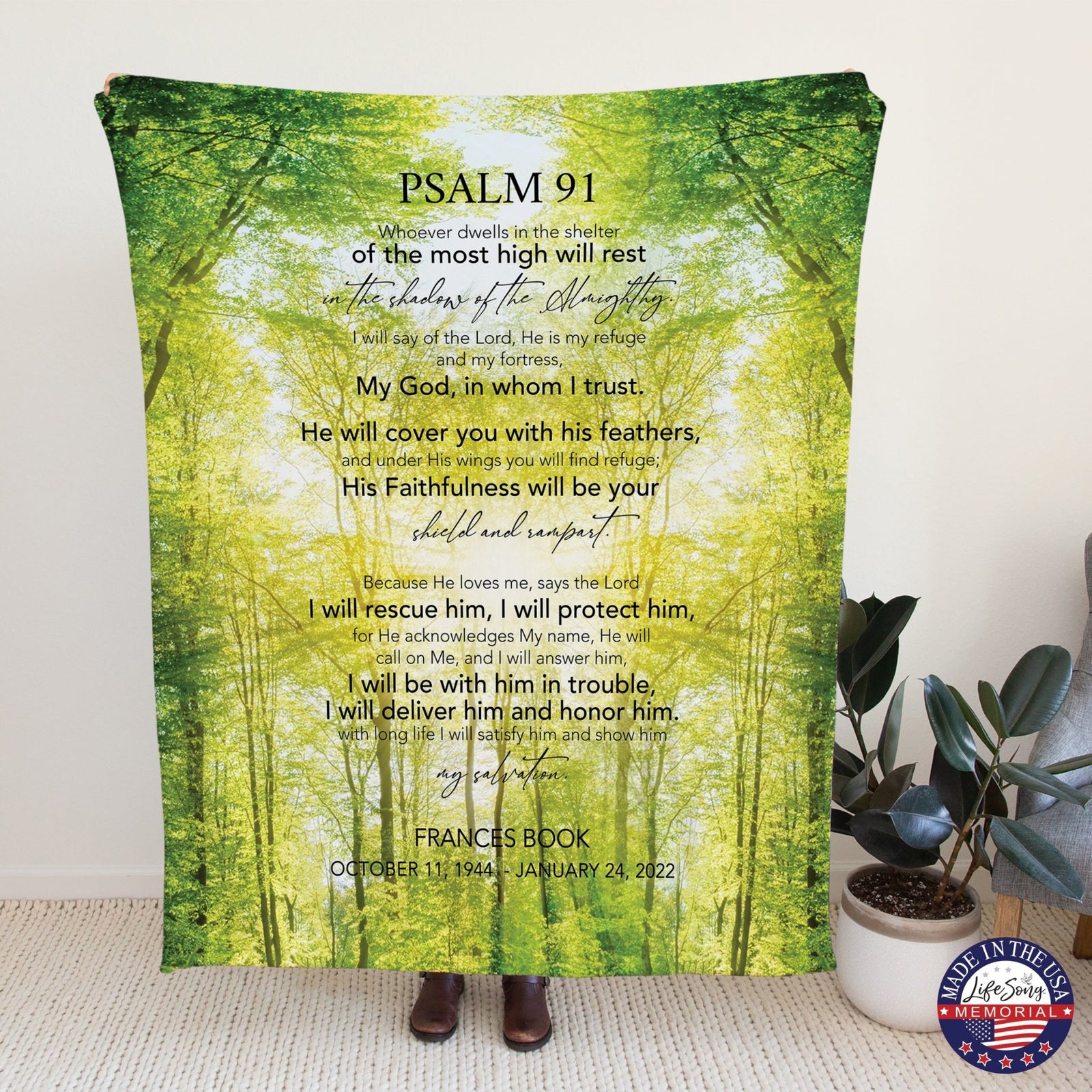 Custom Memorial Soft Throw Blankets for Home Décor - LifeSong Milestones