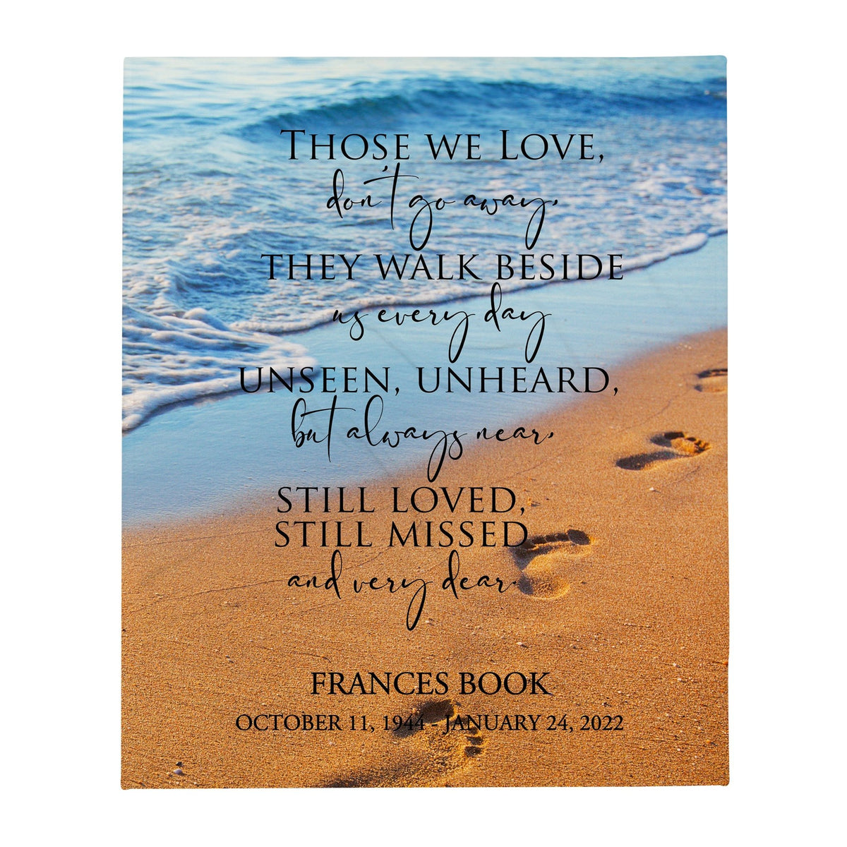 Custom Memorial Soft Throw Blankets for Home Décor - LifeSong Milestones