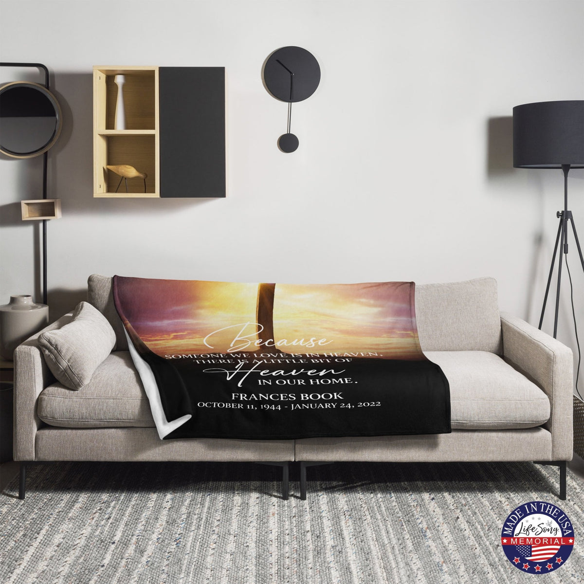 Custom Memorial Soft Throw Blankets for Home Décor - LifeSong Milestones