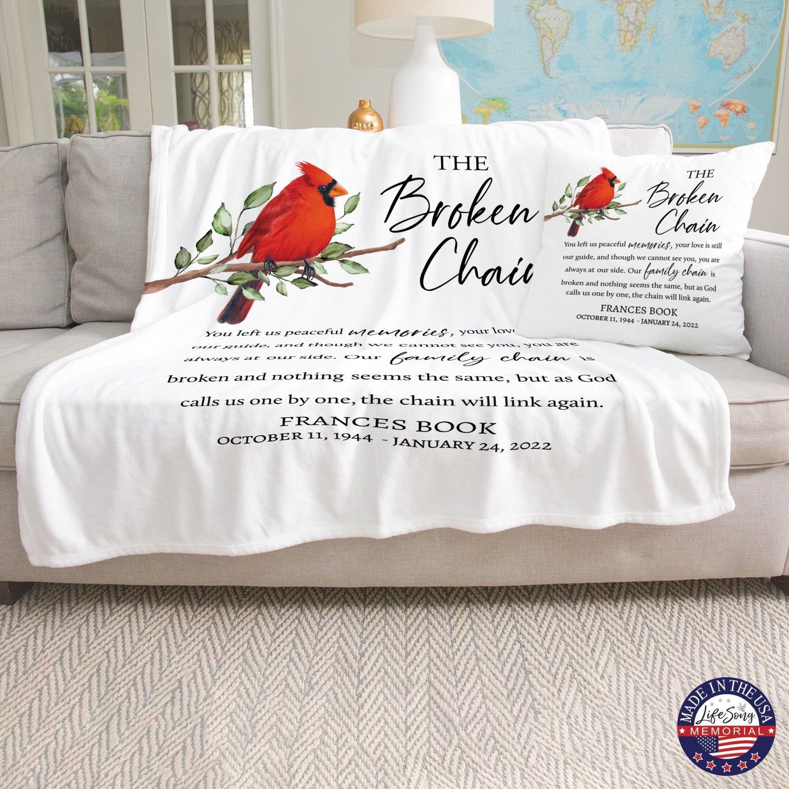 Custom Memorial Soft Throw Blankets for Home Décor - LifeSong Milestones