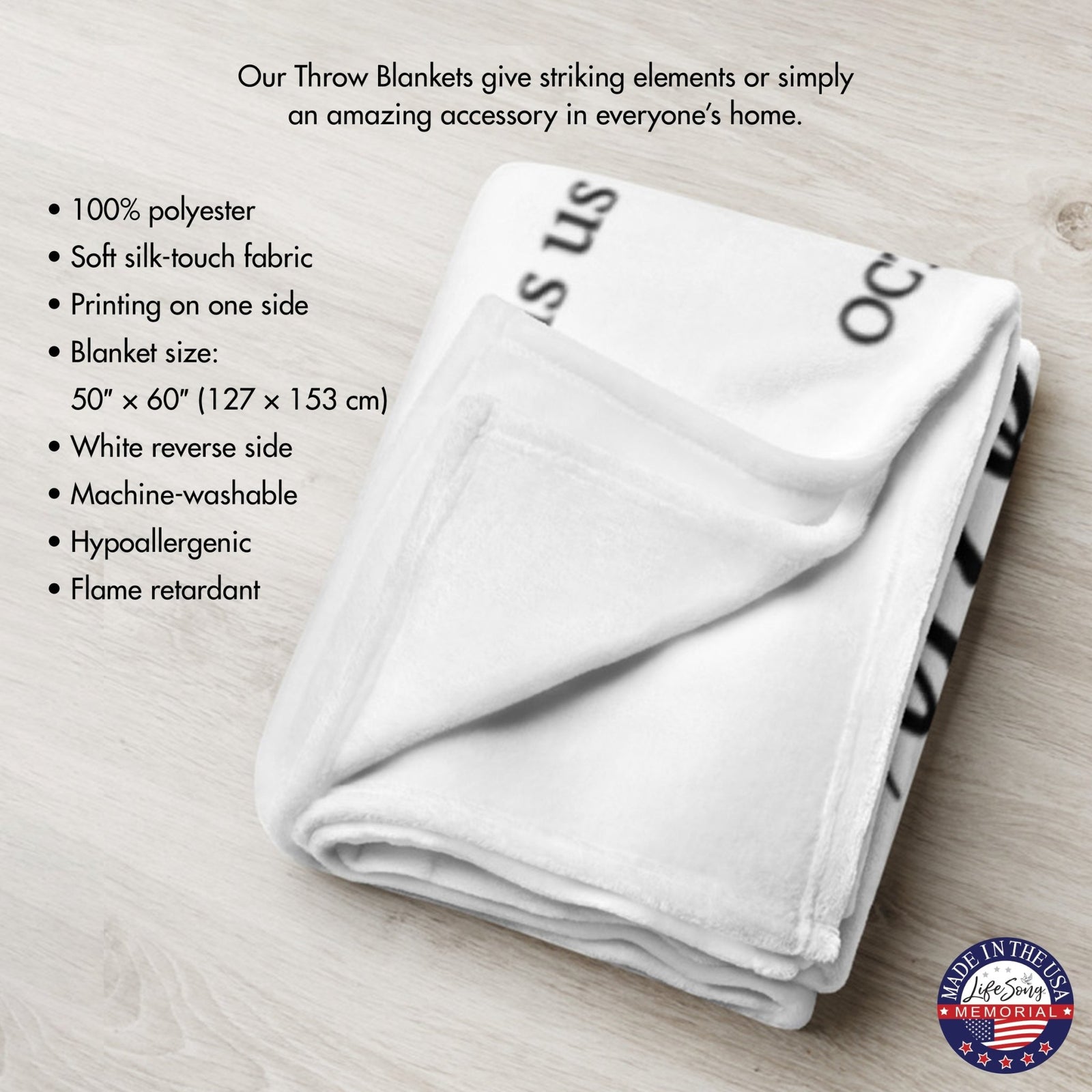 Custom Memorial Soft Throw Blankets for Home Décor - LifeSong Milestones