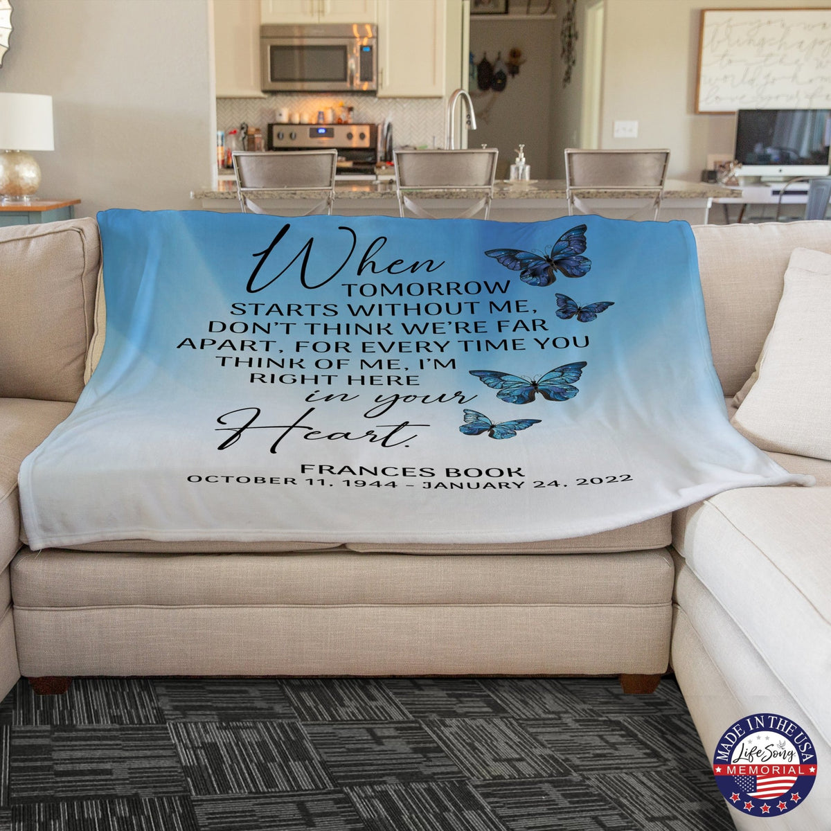 Custom Memorial Soft Throw Blankets for Home Décor - LifeSong Milestones
