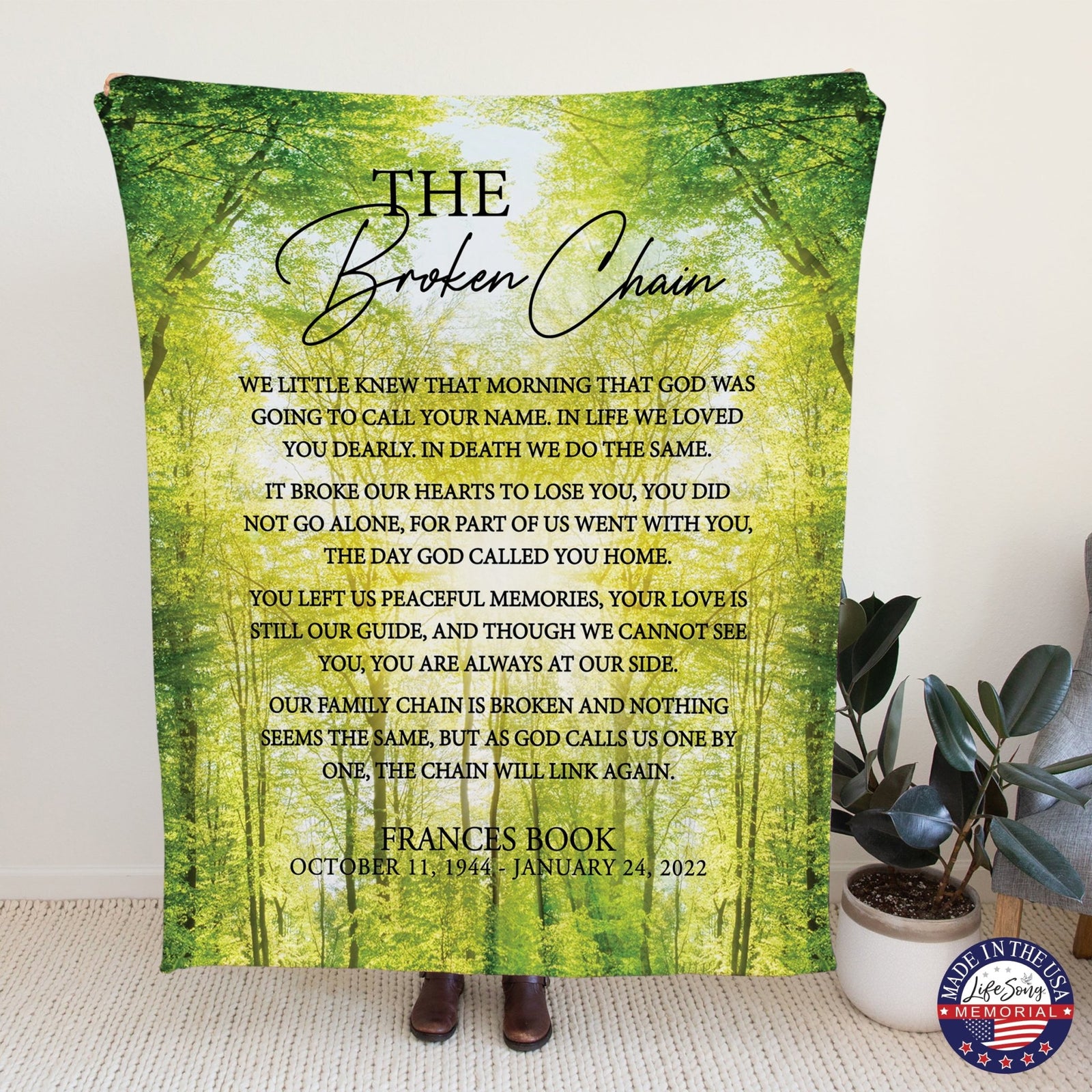Custom Memorial Soft Throw Blankets for Home Décor - LifeSong Milestones